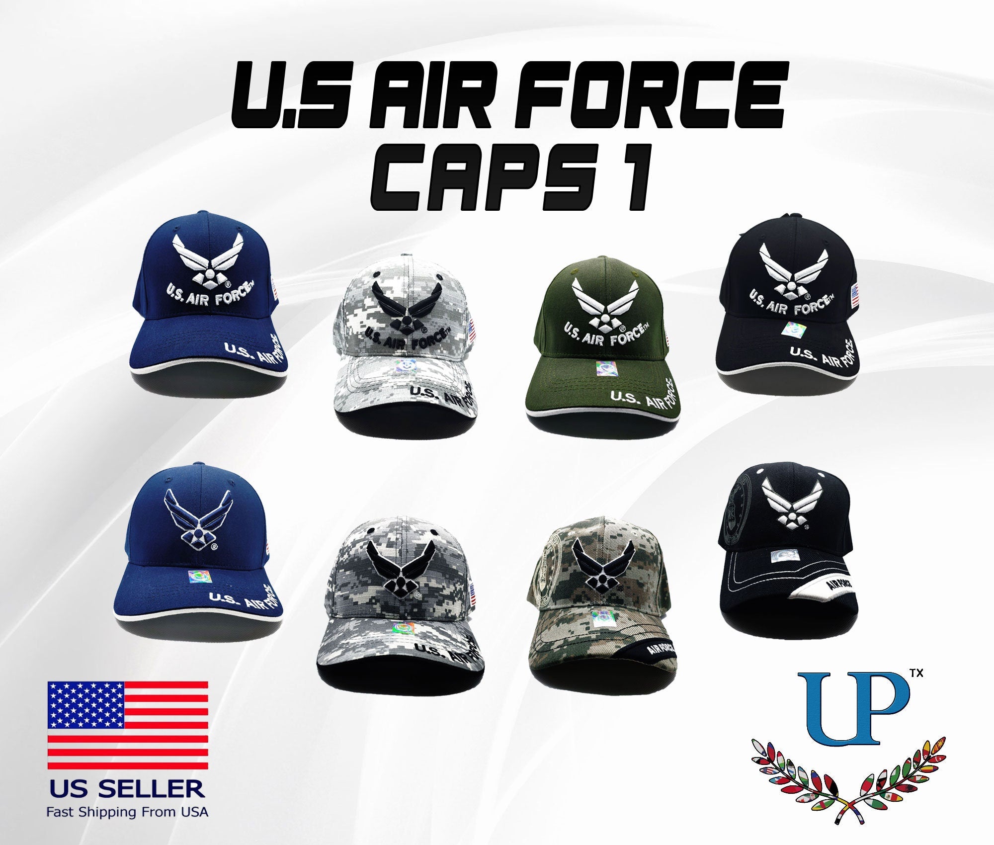 Officially Licensed US Air Force Caps, US Air Force Hat, Air Force Cap, Air Force Hat, Embroidered Air Force Cap, Camo Air Force, USAF Cap