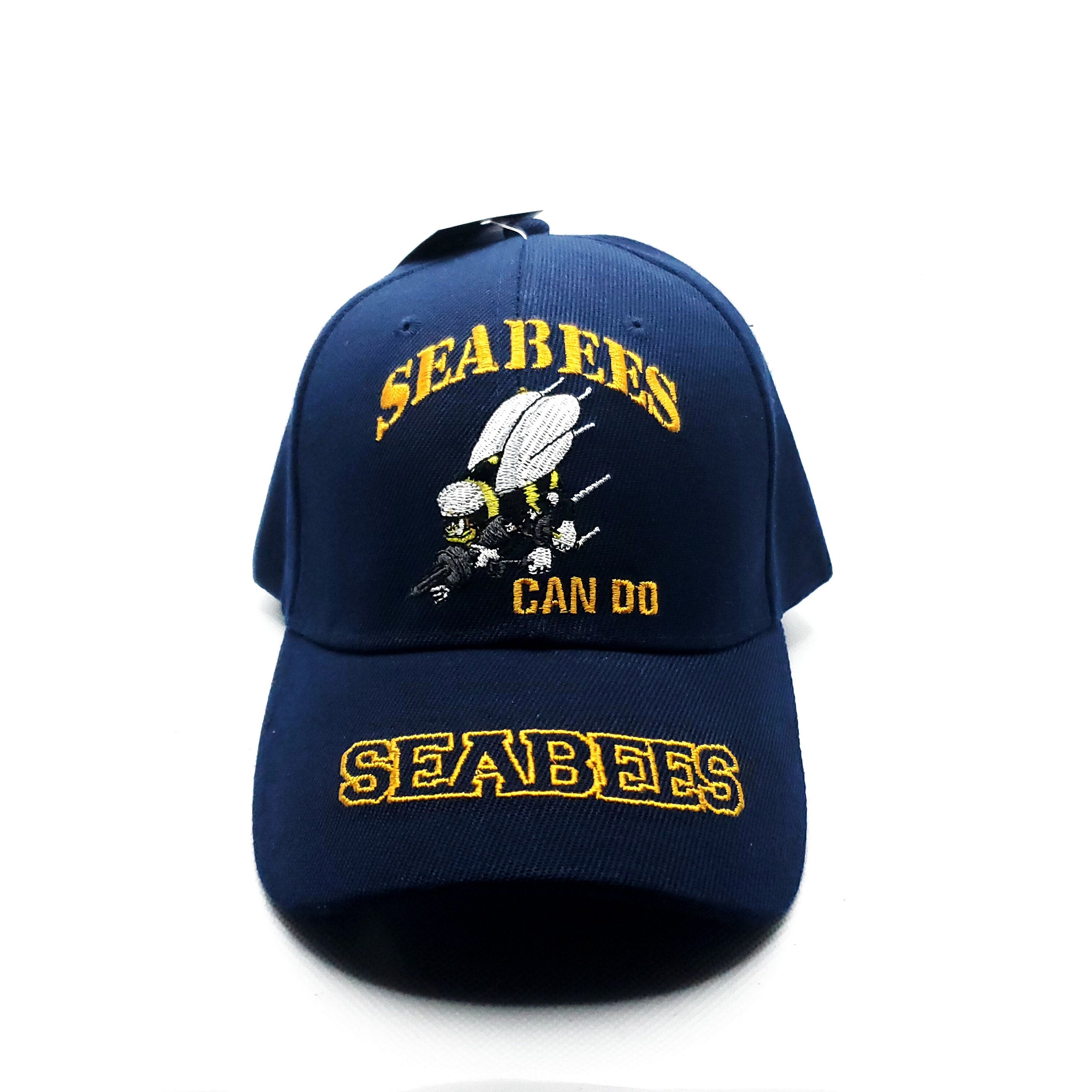 Officially Licensed US Navy Seabees Caps, US Navy Seabees Hats, USN Seabees Cap, Embroidered Navy Seabees Hat, Camouflage Navy Seabees Cap