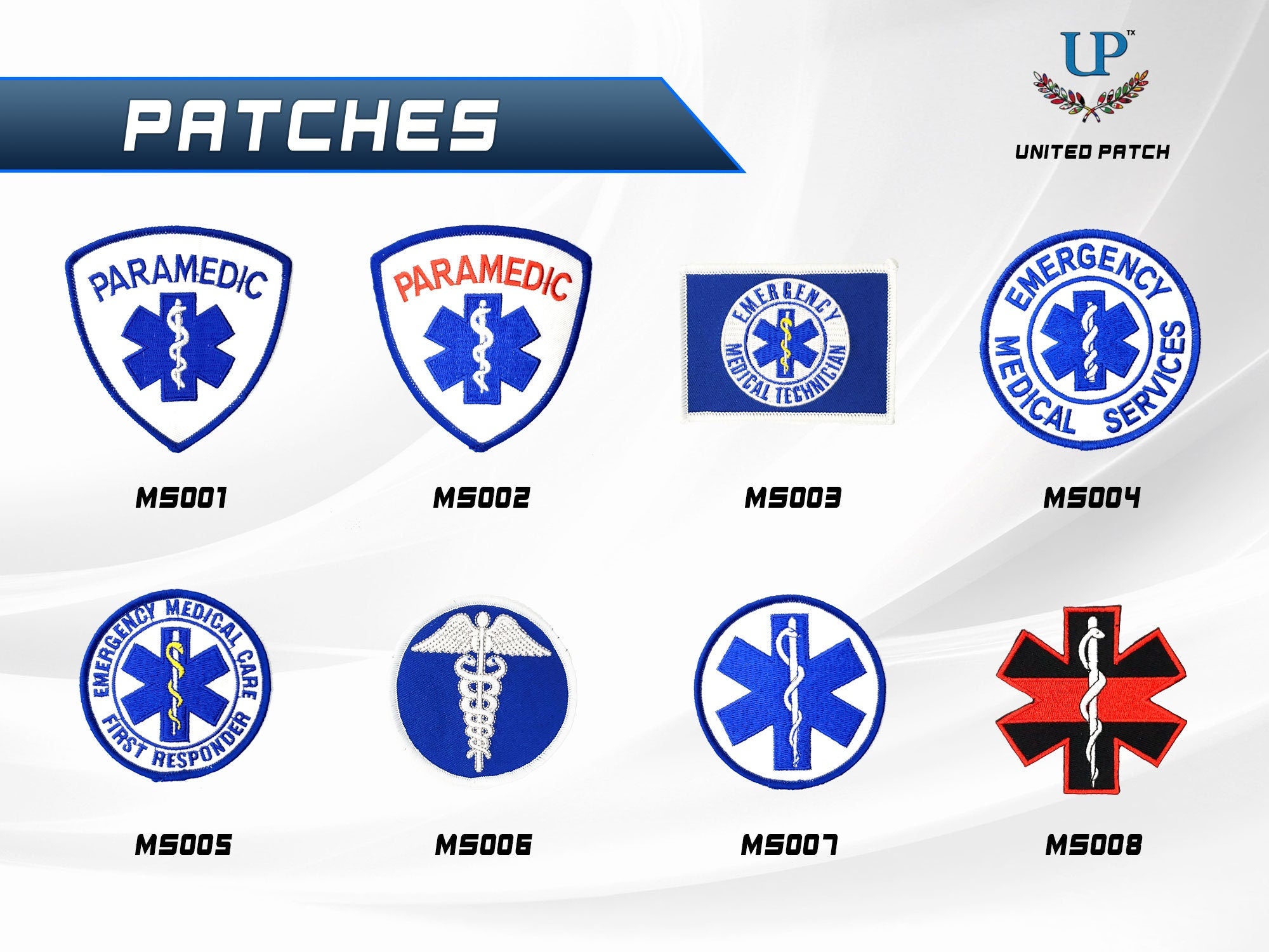 US Medical Services Iron On Patches, Paramedic Patches, EMT Patches, EMS Patches, EMc Medic Patches for Jackets, T-Shirts, Masks