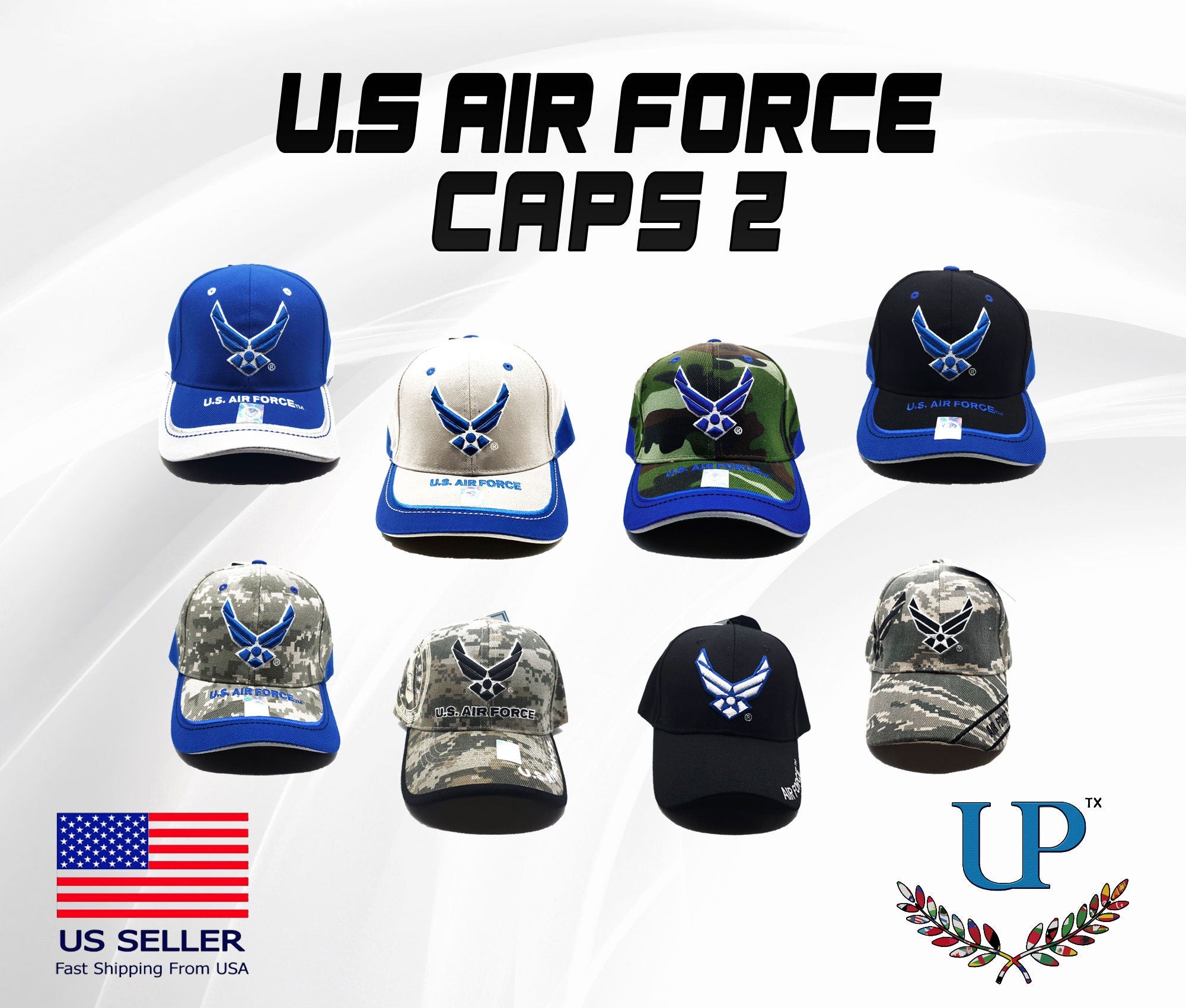 Officially Licensed US Air Force Caps, US Air Force Hat, Air Force Cap, Air Force Hat, Embroidered Air Force Cap, Camo Air Force, USAF Cap