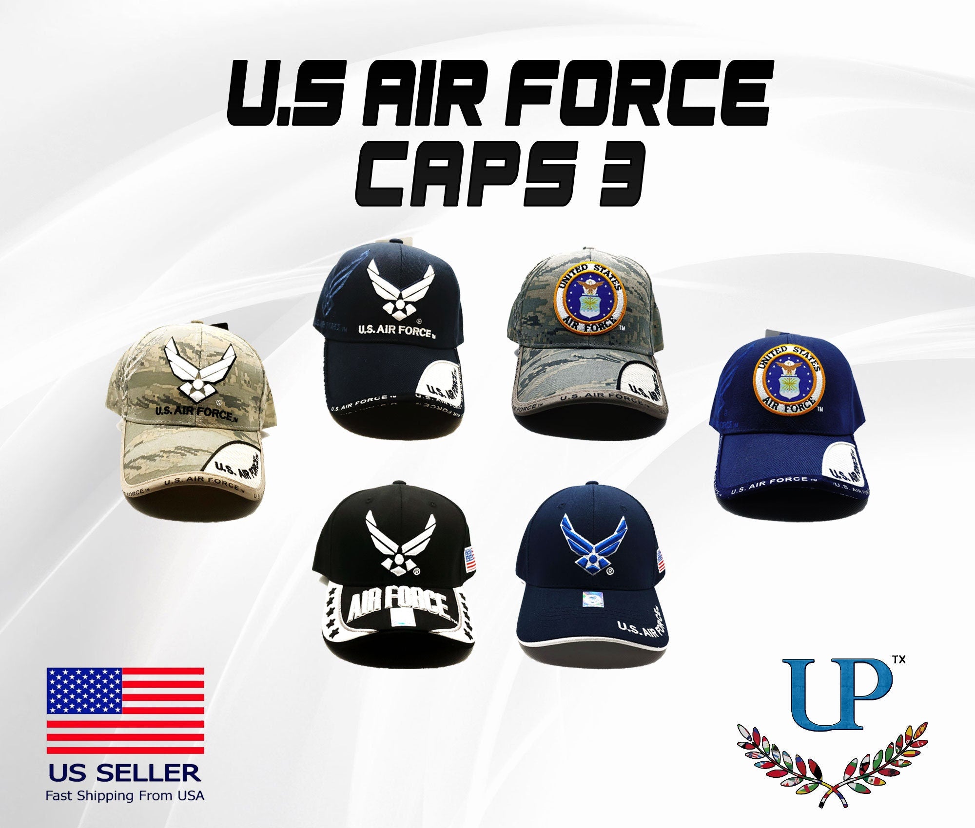 Officially Licensed US Air Force Caps, US Air Force Hat, Air Force Cap, Air Force Hat, Embroidered Air Force Cap, Camo Air Force, USAF Cap