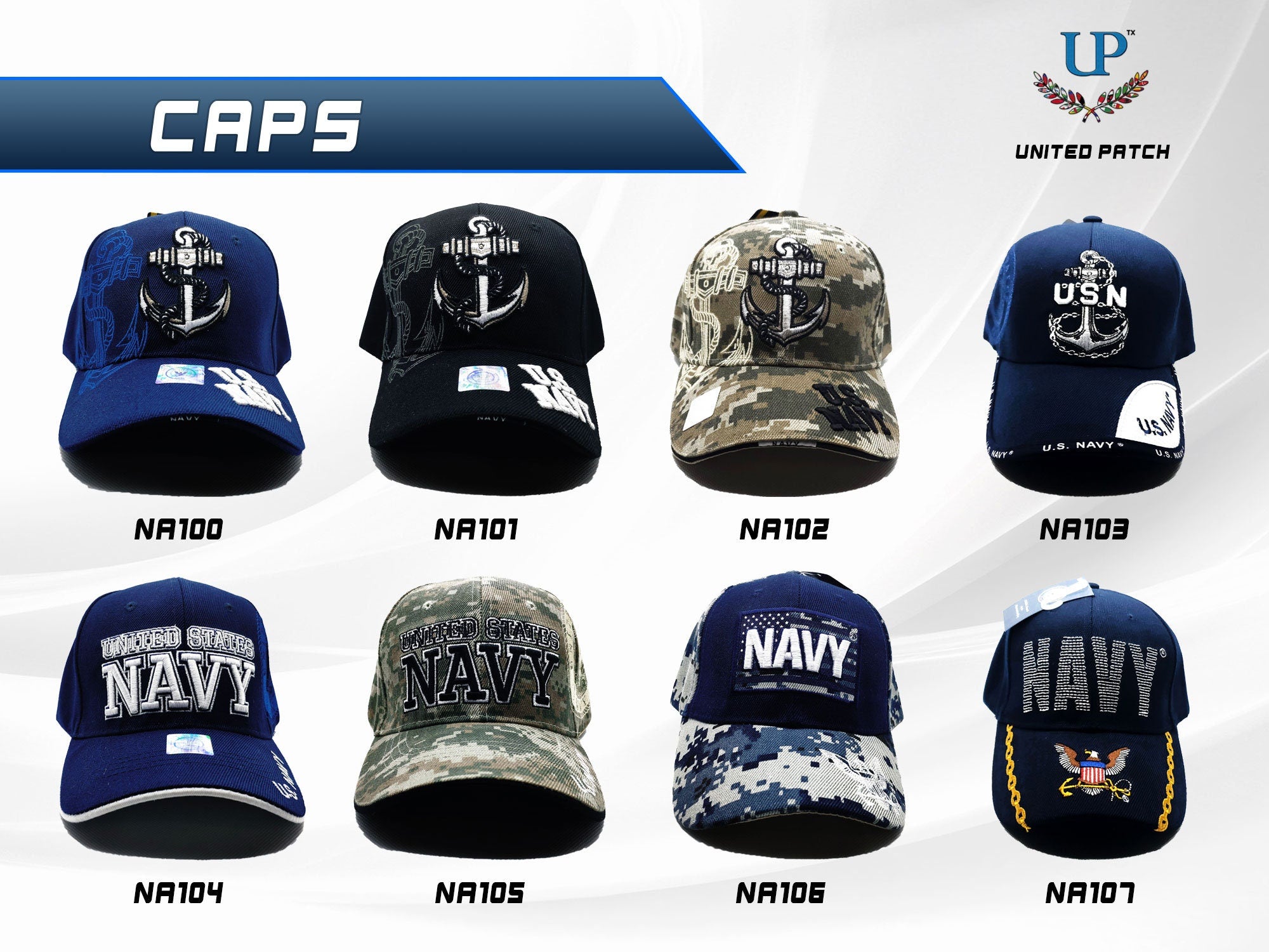 Officially Licensed US Navy Anchor Caps, US Navy Anchor Hats, USN Cap, Anchor Cap, Navy Hat, Embroidered Navy Anchor, Camouflage Navy Cap