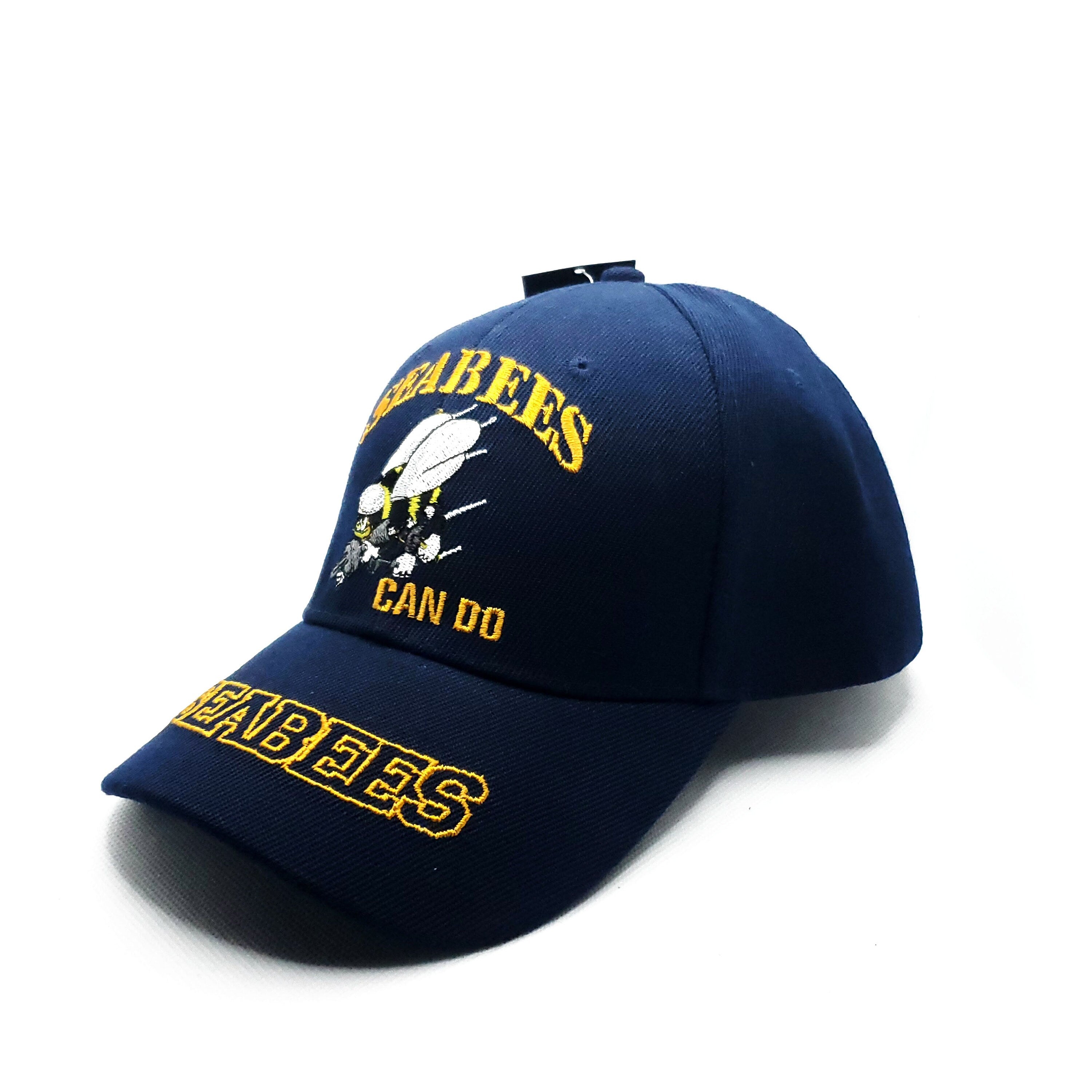 Officially Licensed US Navy Seabees Caps, US Navy Seabees Hats, USN Seabees Cap, Embroidered Navy Seabees Hat, Camouflage Navy Seabees Cap