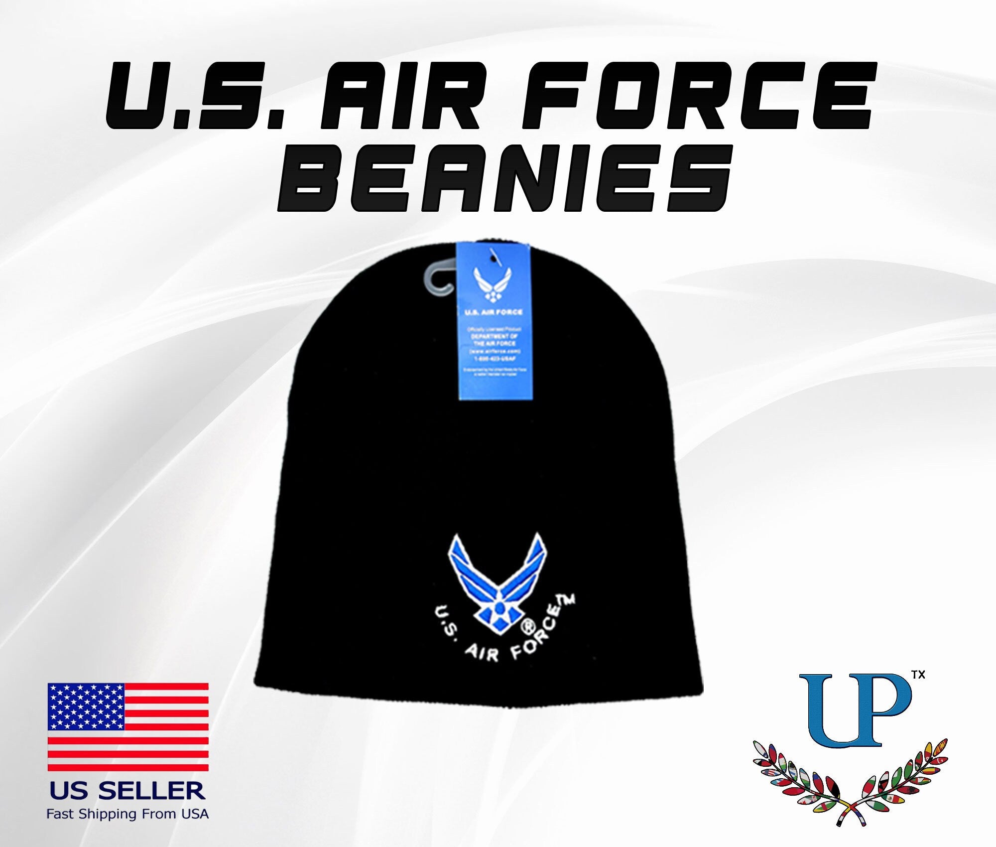 Officially Licensed US Air Force Beanies, Embroidered US Air Force Beanies, One Size Fits All US Air Force Beanie, Winter Hats/Beanies