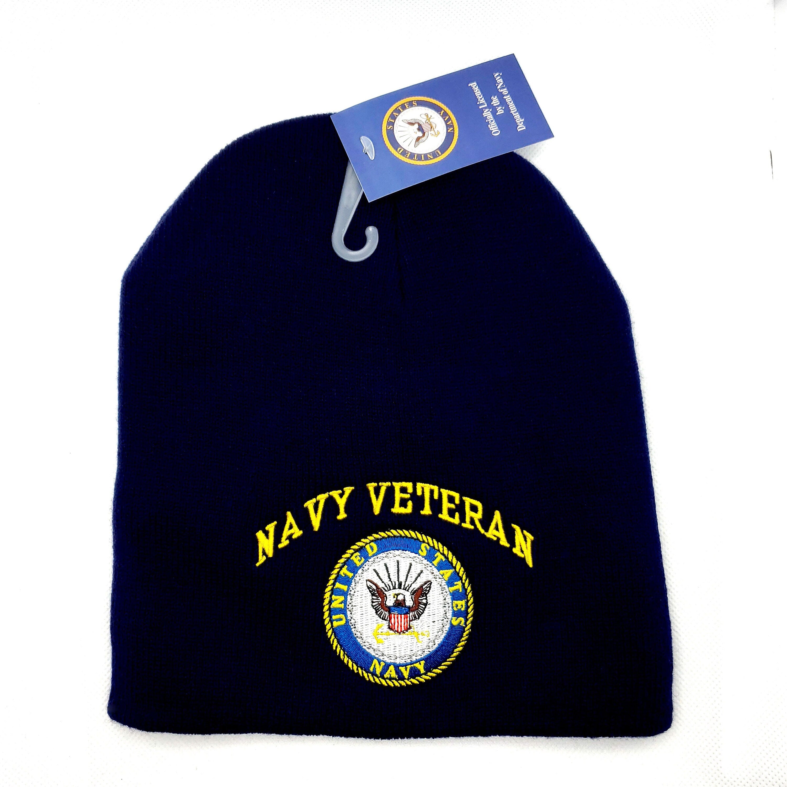 Officially Licensed US Navy Veteran Beanies, Embroidered US Navy Veteran Beanies, US Navy Veteran Beanie, One Size Fits, Winter Hats/Beanies