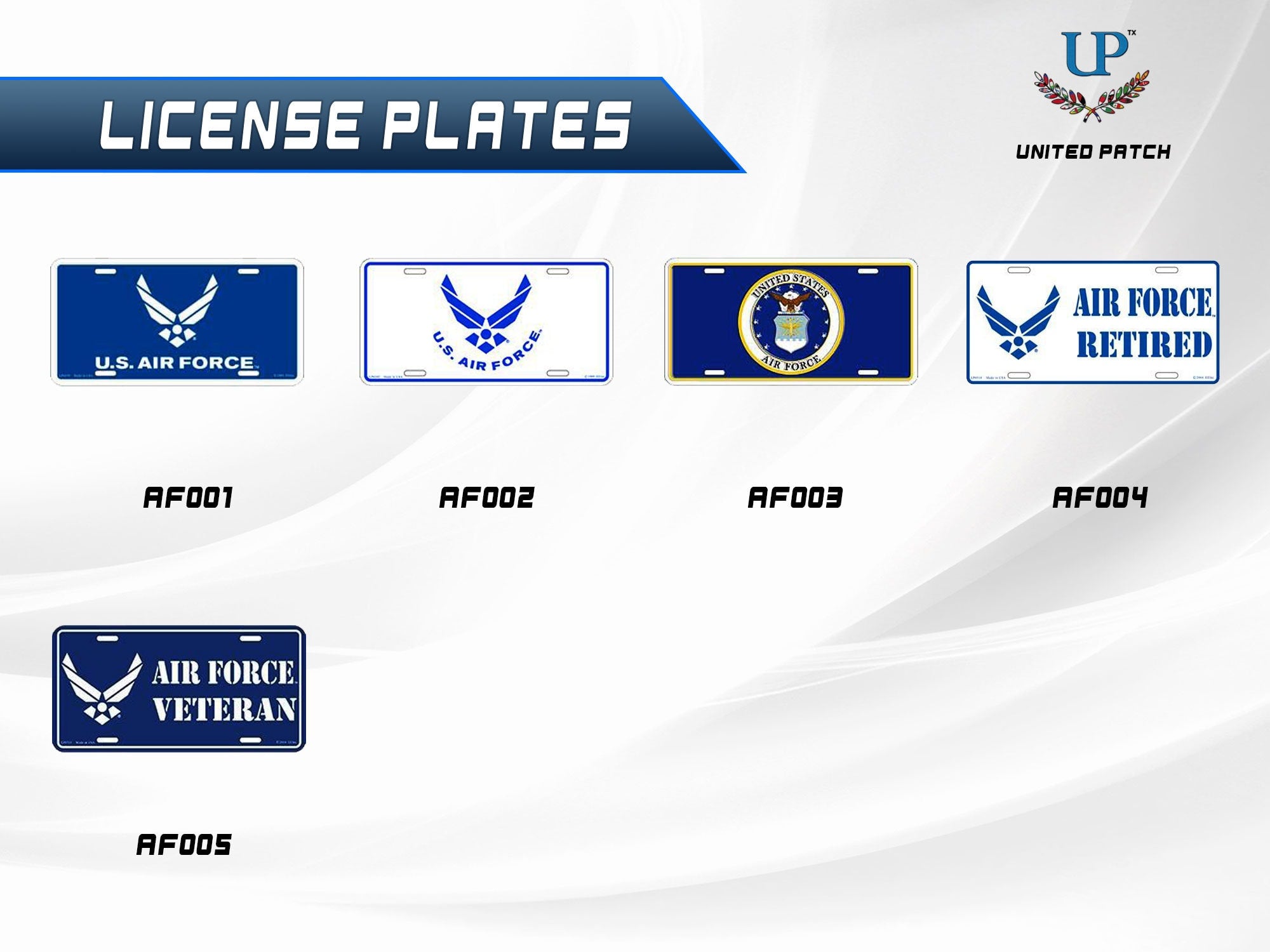 U.S. Air Force License Plate, 6&#39;&#39;x12&#39;&#39; U.S. Air Force License Plate, US Air Force New Logo License Plate, U.S. Air Force Wings License Plate