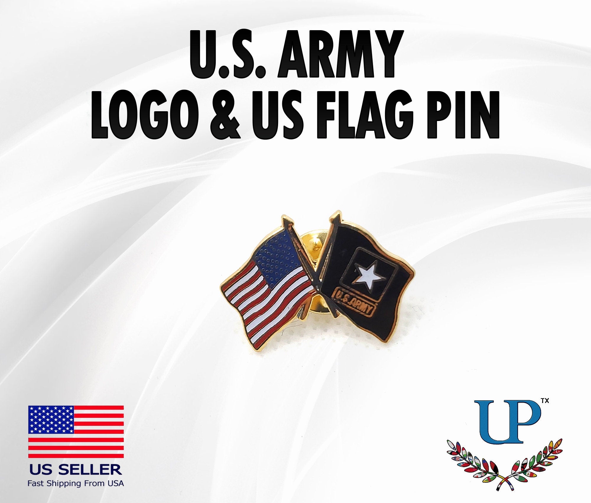 U.S. Army & US Flag Lapel Pin, U.S. Army New Logo and US Flag Lapel Pin, Army pin for man, Army pin for woman, lapel pins for military, pins