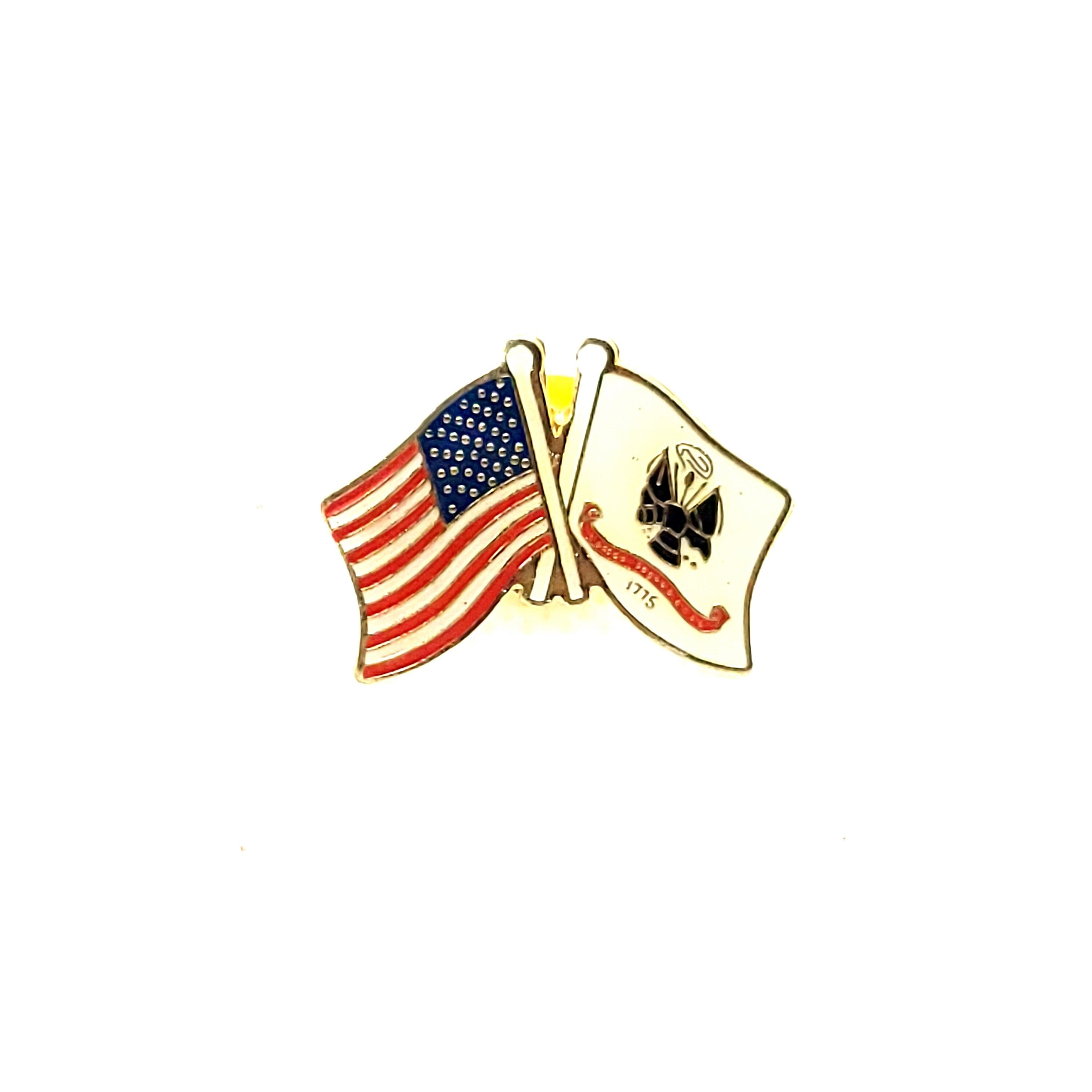 U.S. Army & US Flag Lapel Pin, U.S. Army Old Logo and US Flag Lapel Pin, Army pin for man, Army pin for woman, lapel pins for military, pins