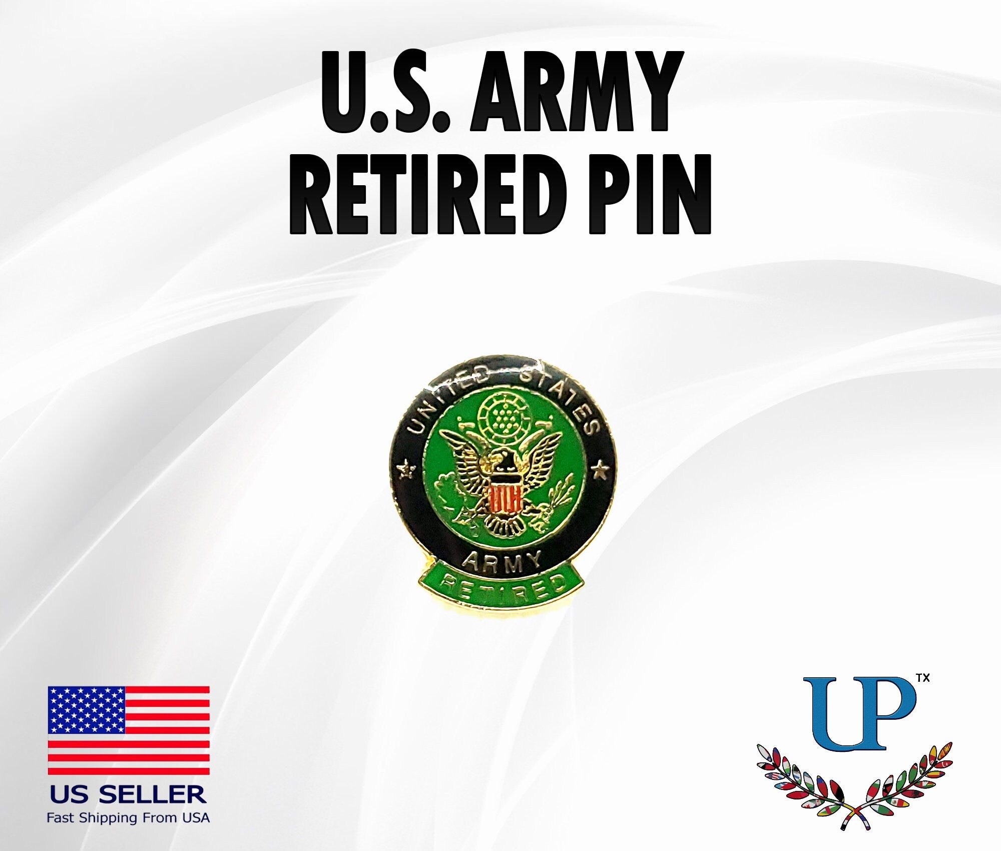 U.S. Army Retired Lapel Pin, U.S. Army Old Logo Retired Lapel Pin, Army Retired pin for man, Army Retired pin for woman, us army retired pin