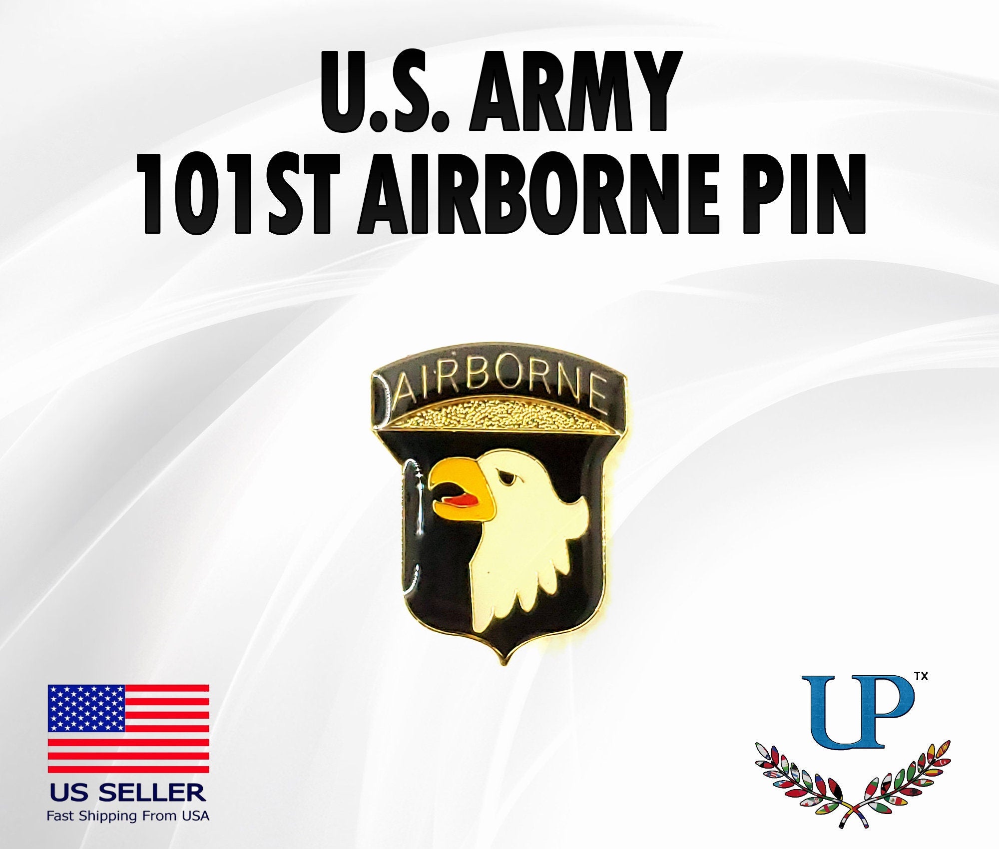 U.S. Army 101st Airborne Division Lapel Pin, Screaming Eagles Lapel Pin, 101st Airborne Insignia pins for man and woman, 101st airborne pins