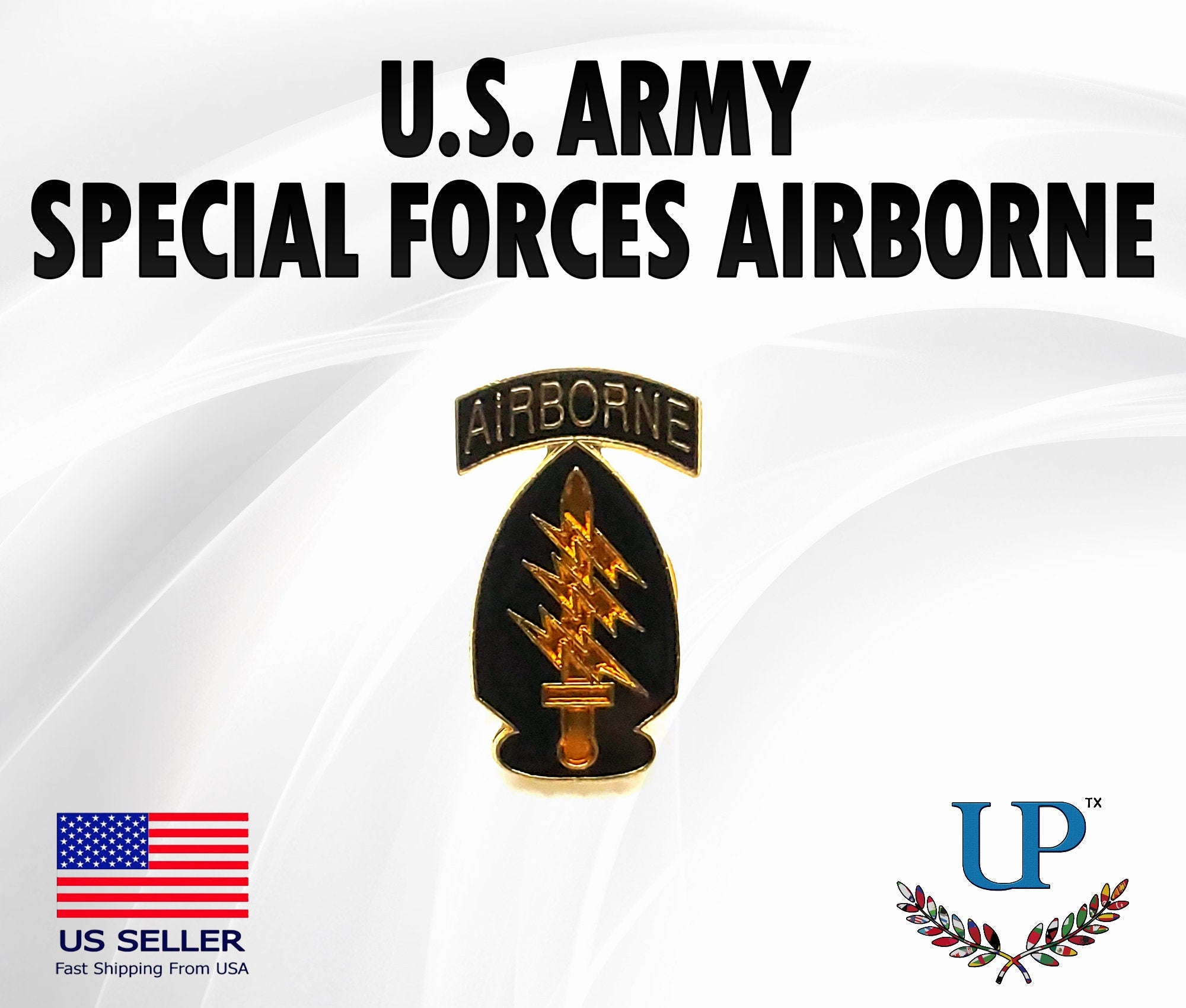 U.S. Army 1st Special Forces Command (Airborne) Lapel Pin, US Army Special Forces Lapel Pin, Airborne pins for man and woman, airborne pins