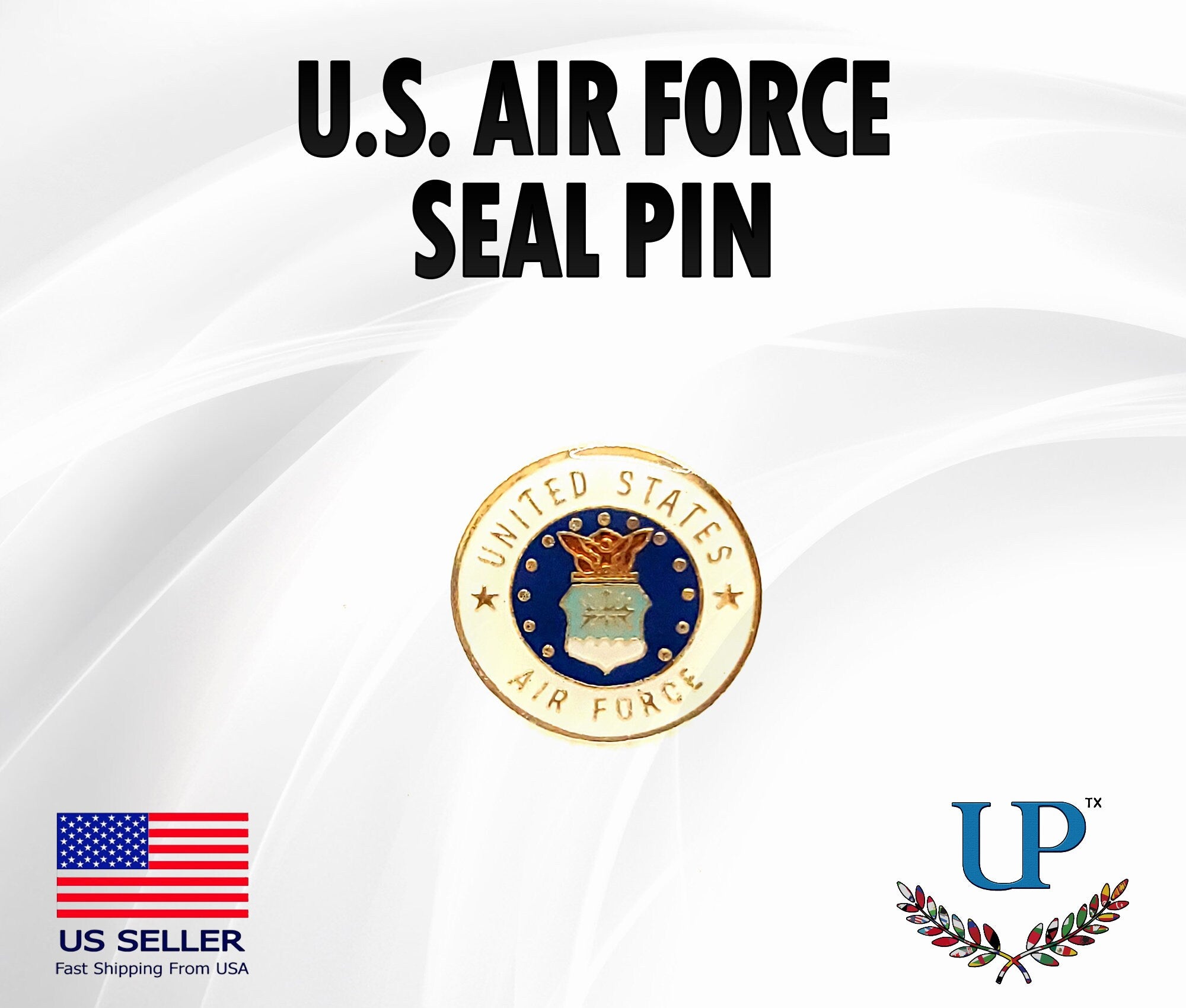 U.S. Air Force Seal Lapel Pin, U.S. Air Force Old Logo Lapel Pin, U.S. Air Force Seal lapel pin for man and woman, lapel pins for military