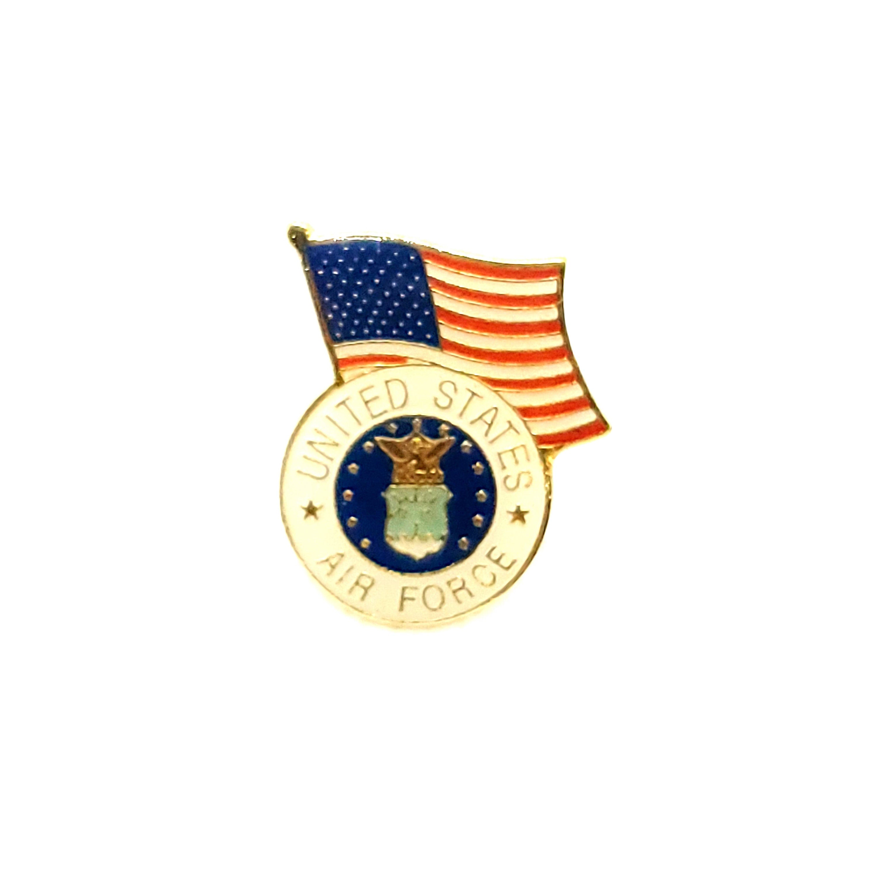 U.S. Air Force Seal with U.S. Flag Lapel Pin, U.S. Air Force Old Logo & U.S. Flag Lapel Pin, U.S. Air Force Seal lapel pin for man and woman