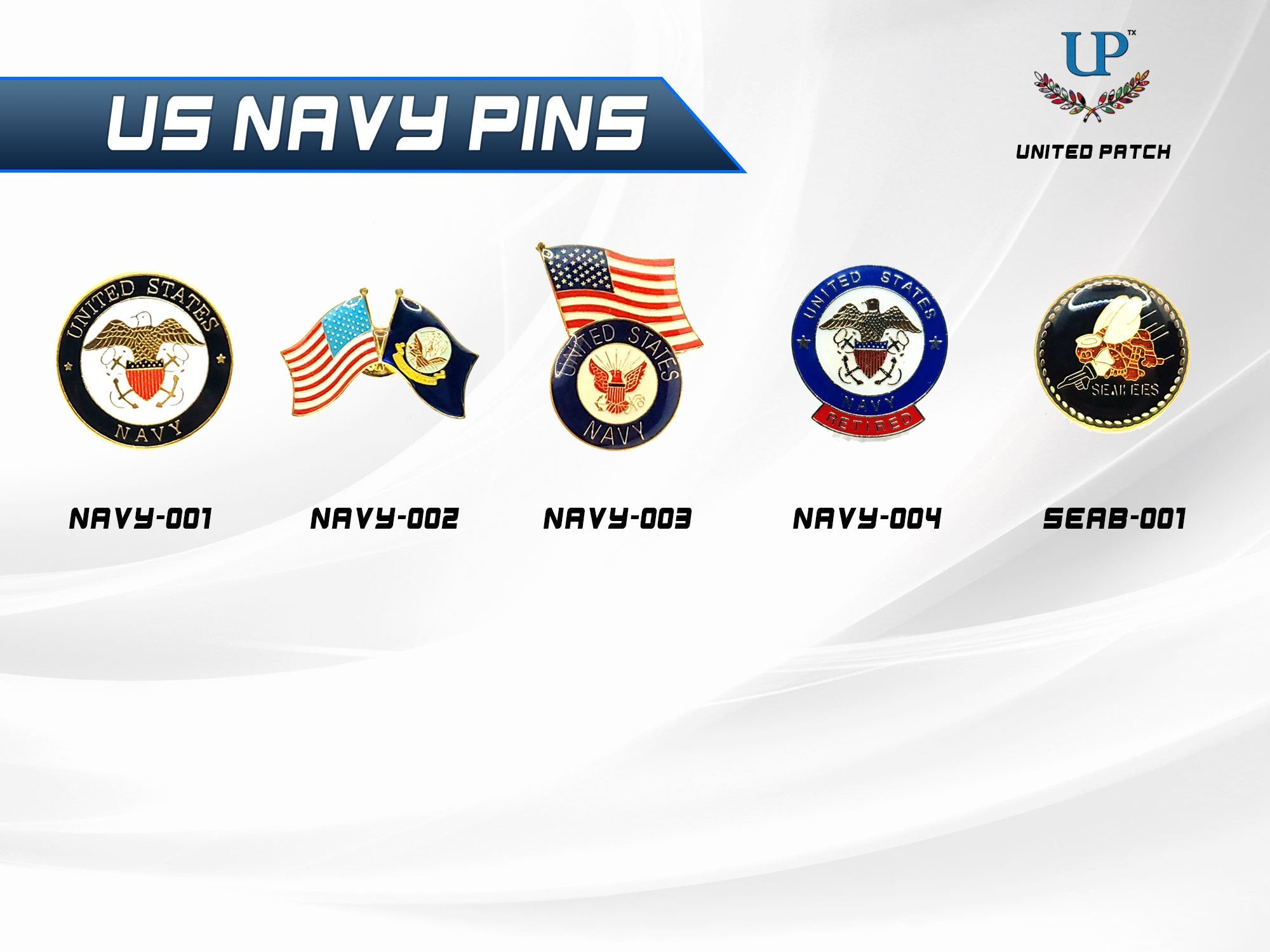 U.S. Navy Flag & U.S. Flag Lapel Pin, U.S. Navy Logo and U.S. Flag Lapel Pin, U.S. Navy lapel pins for man and woman, Navy, USN lapel pins