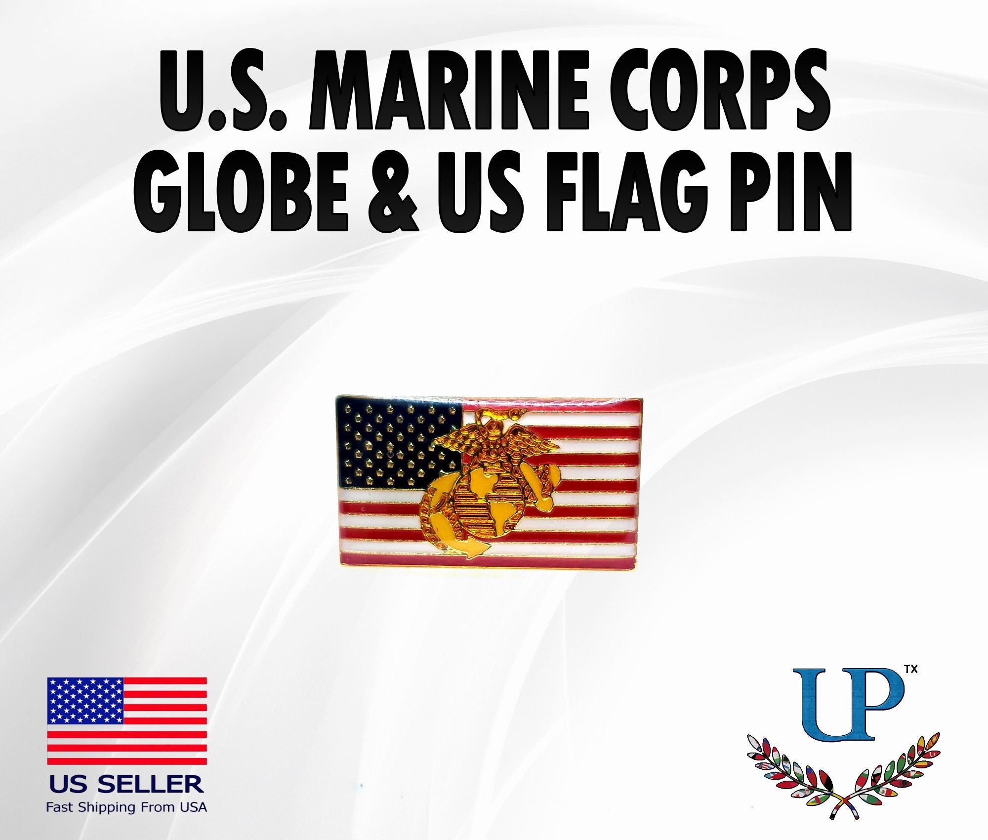 Eagle Globe and Anchor Lapel Pin, Marines Golden Globe Lapel Pin, US Marines Logo lapel pins for man and woman, USMC lapel pins, marine pins