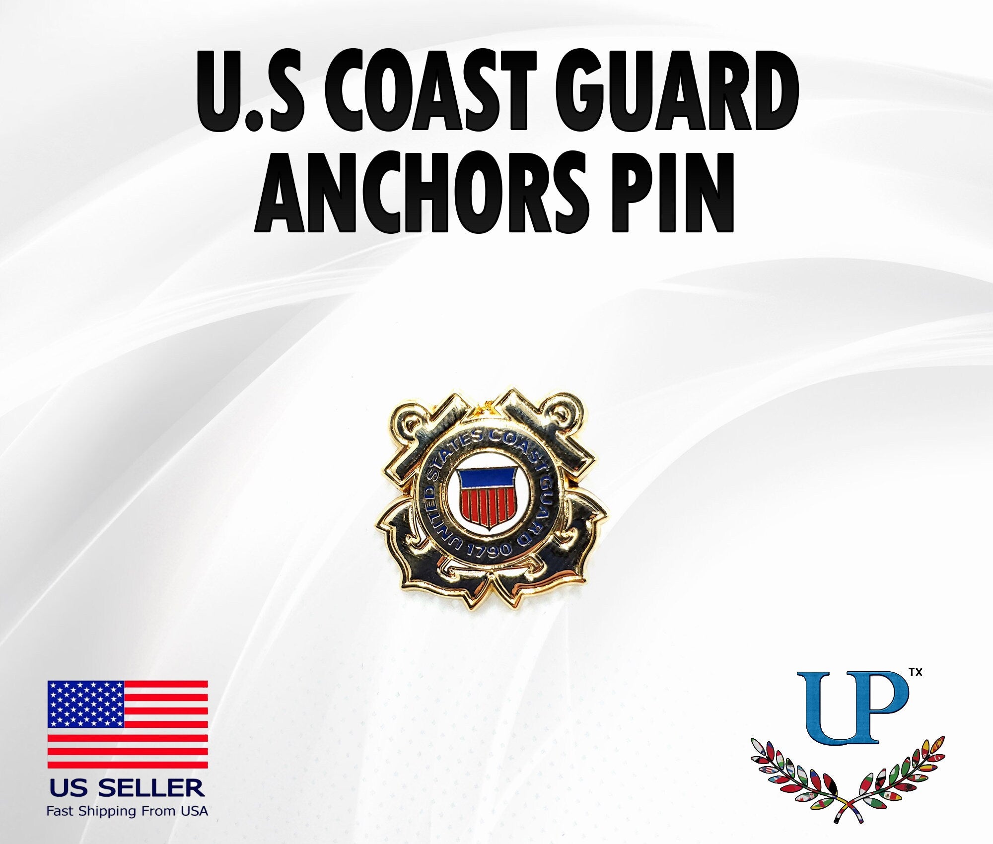 U.S. Coast Guard Anchor Lapel Pin, U.S. Coast Guard Logo Lapel Pin, US Coast Guard lapel pin for man and woman, USCG lapel pins, Coastie pin