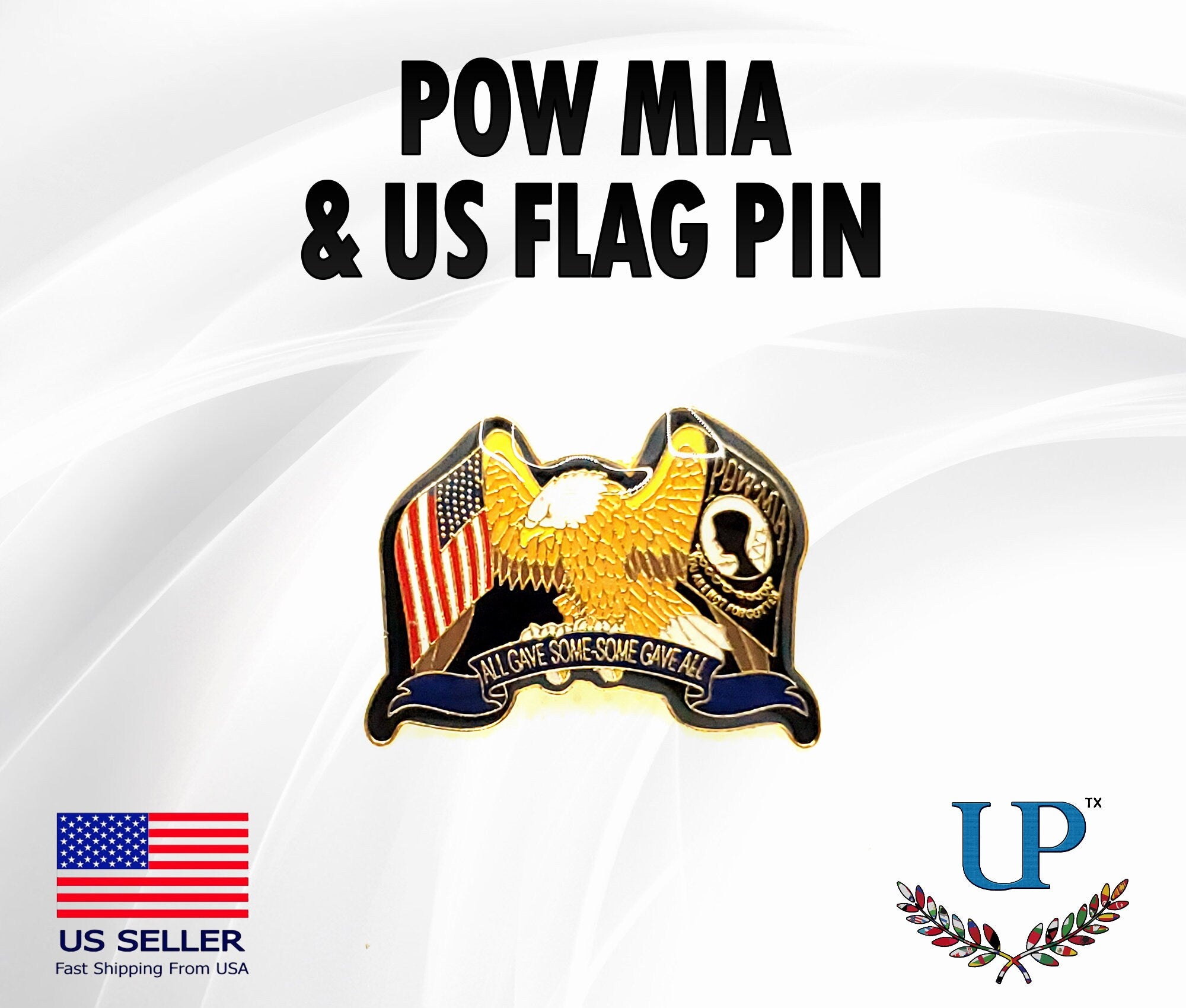 POW MIA & U.S. Flag Lapel Pin, Prisoner of War Lapel Pin, Bring Them Home or Send Us Back Lapel Pins, You&#39;re Not Forgotten Lapel Pins