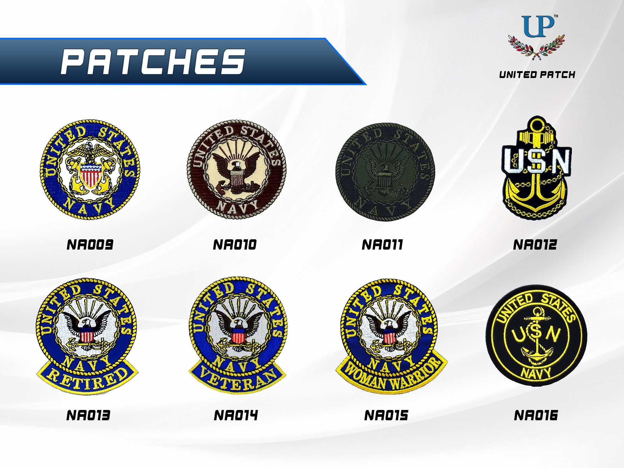 US Navy Iron On and Velcro Patches, Seabees, USN, Retired and Veteran Patches, Top Gun Patches, Naval Aviation, Embroidered US Navy Patches