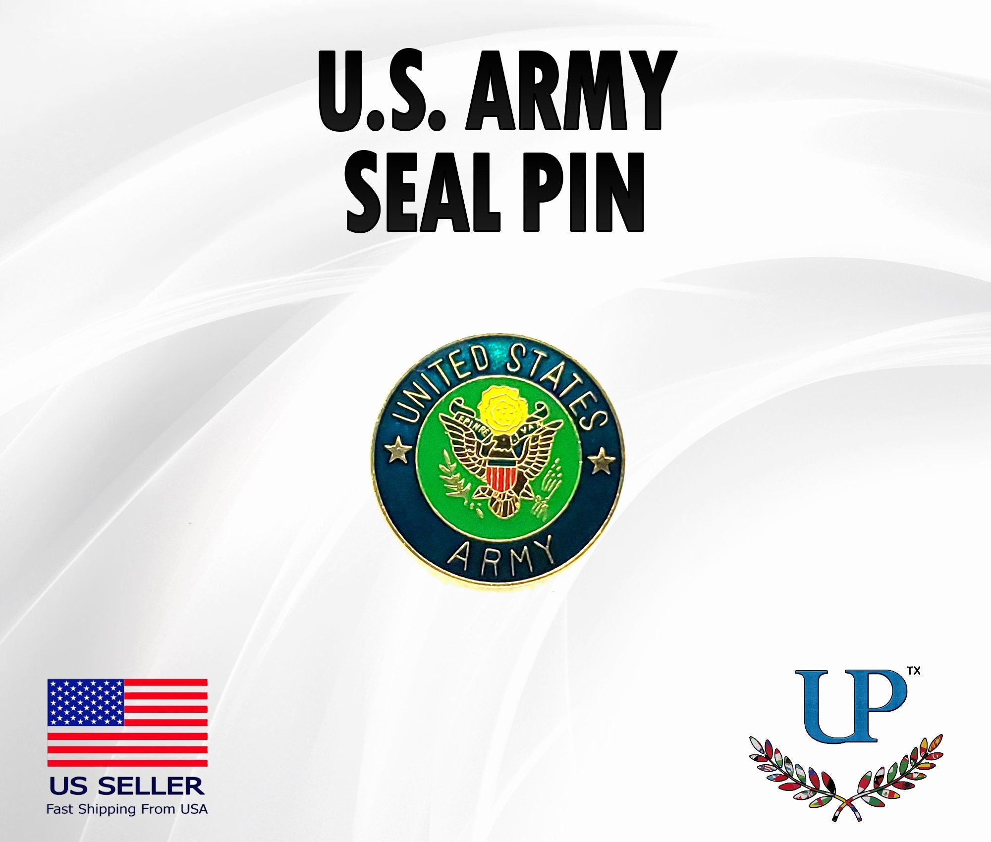 U.S. Army Seal Lapel Pin, U.S. Army Old Logo Lapel Pin, Army seal pin for man, Army pin for woman, lapel pins for military, army hat pins