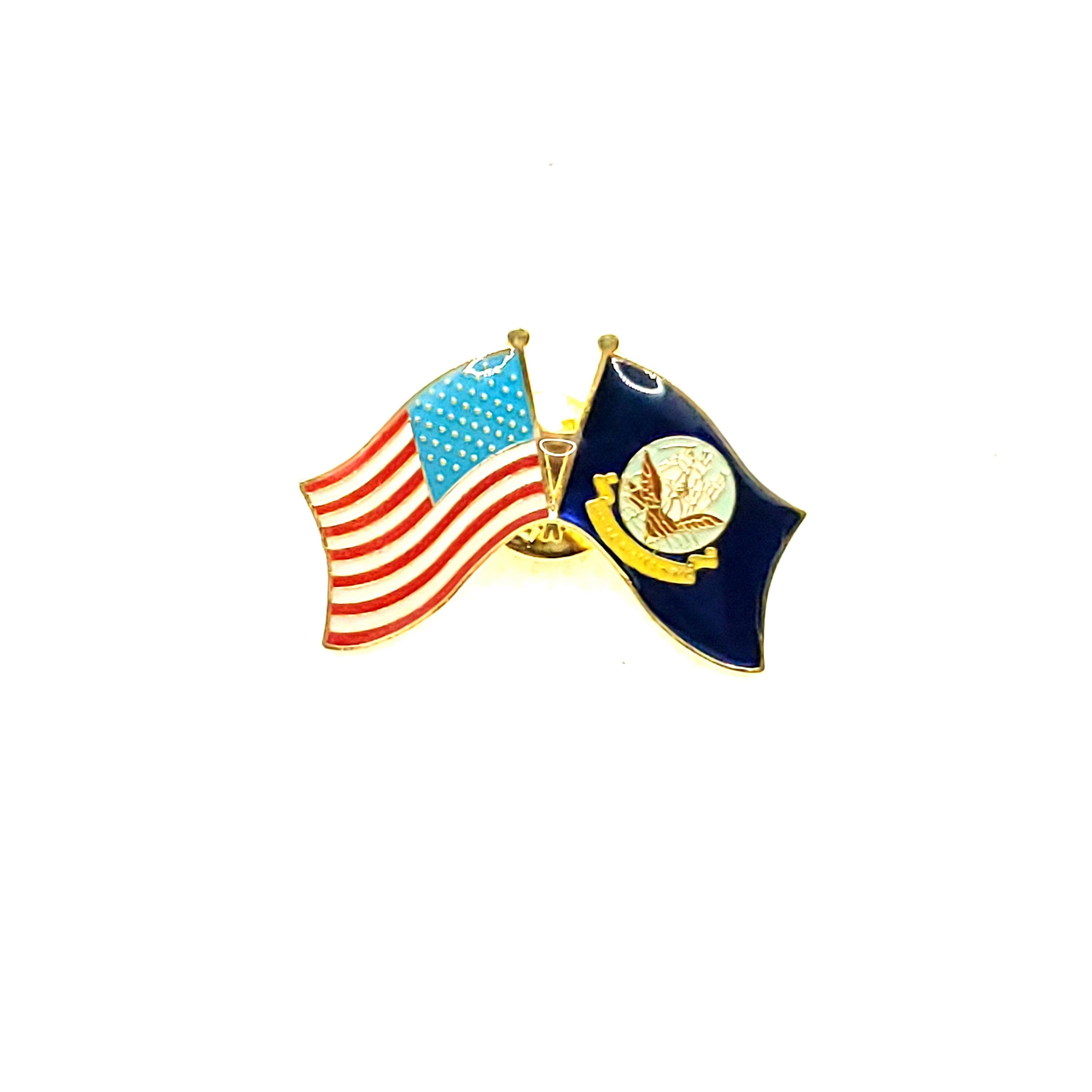 U.S. Navy Flag & U.S. Flag Lapel Pin, U.S. Navy Logo and U.S. Flag Lapel Pin, U.S. Navy lapel pins for man and woman, Navy, USN lapel pins