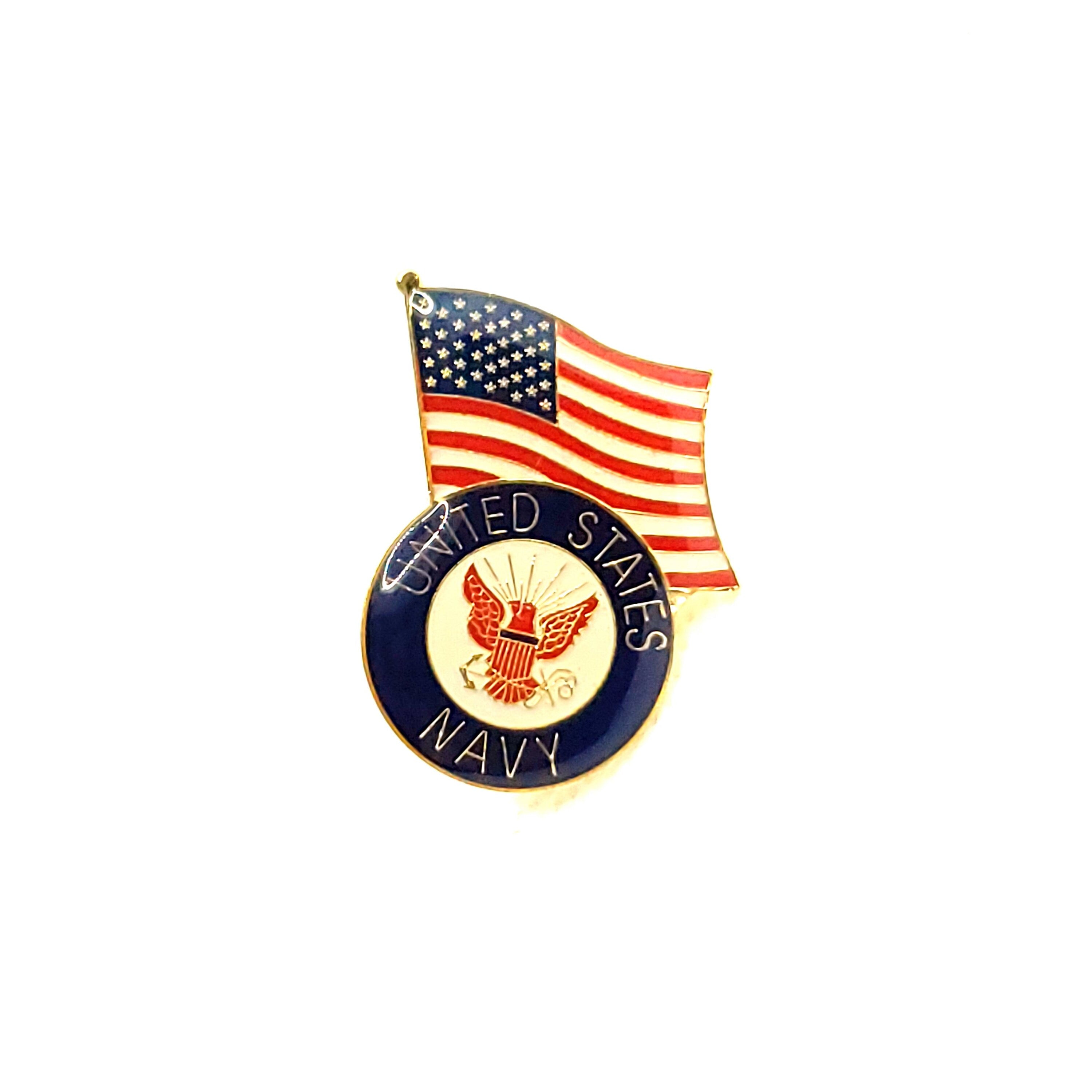 U.S. Navy Flag & U.S. Flag Lapel Pin, U.S. Navy Logo and U.S. Flag Lapel Pin, U.S. Navy lapel pins for man and woman, Navy, USN lapel pins