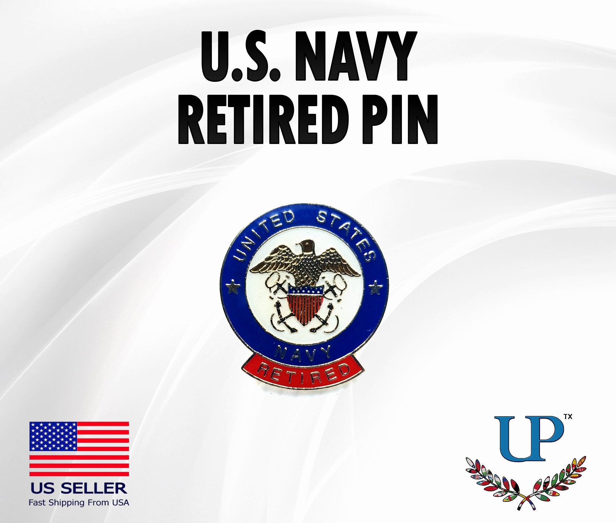 U.S. Navy Retired Lapel Pin, Navy Retired Lapel Pin, U.S. Navy Retired lapel pins for man and woman, us navy retired lapel pins, retired pin