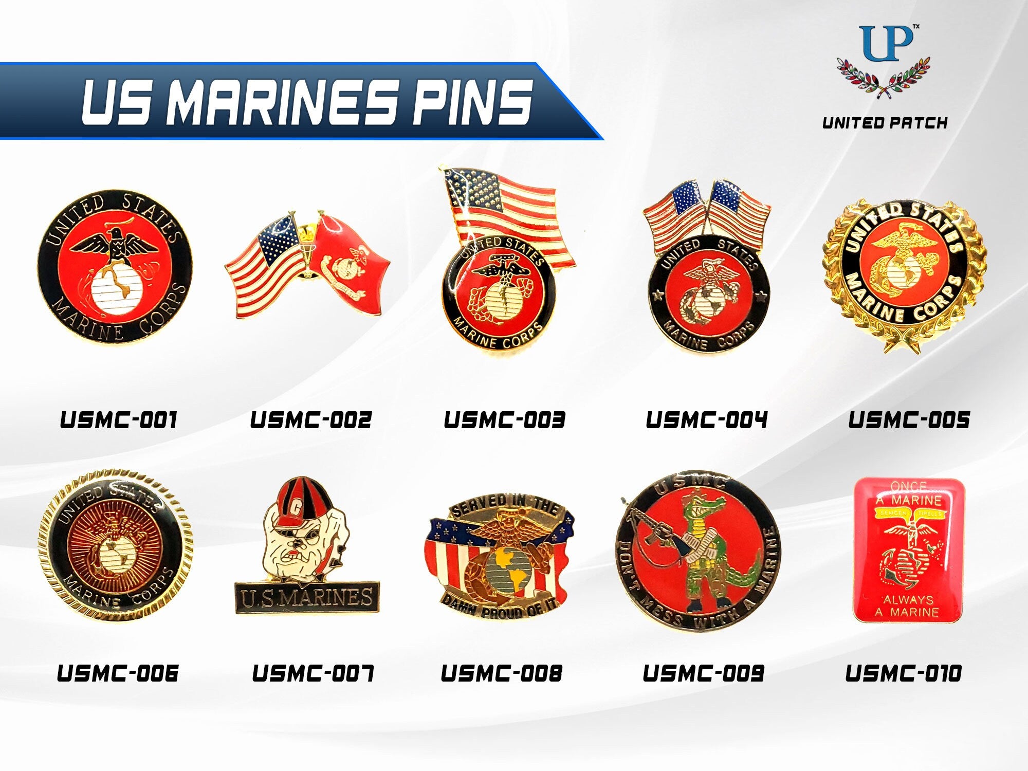 U.S. Marine Corps Bulldog Lapel Pin, U.S. Marines Bulldog Lapel Pin, U.S. Marine lapel pins for man and woman, USMC lapel pins, marine pins