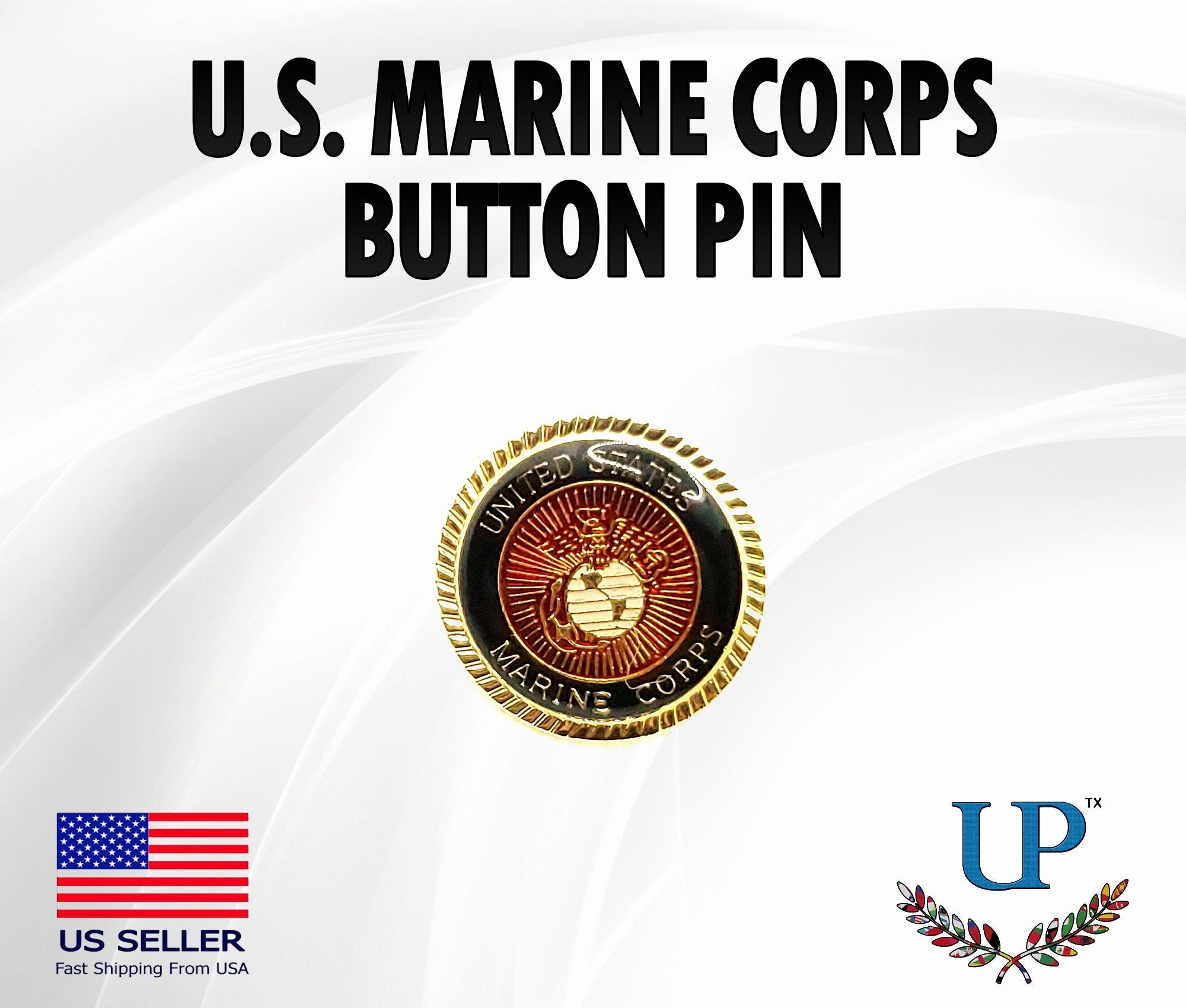 U.S. Marine Corps Button Lapel Pin, U.S. Marines Logo Lapel Pin, U.S. Marines Seal lapel pin for man and woman, USMC lapel pins, marine pins