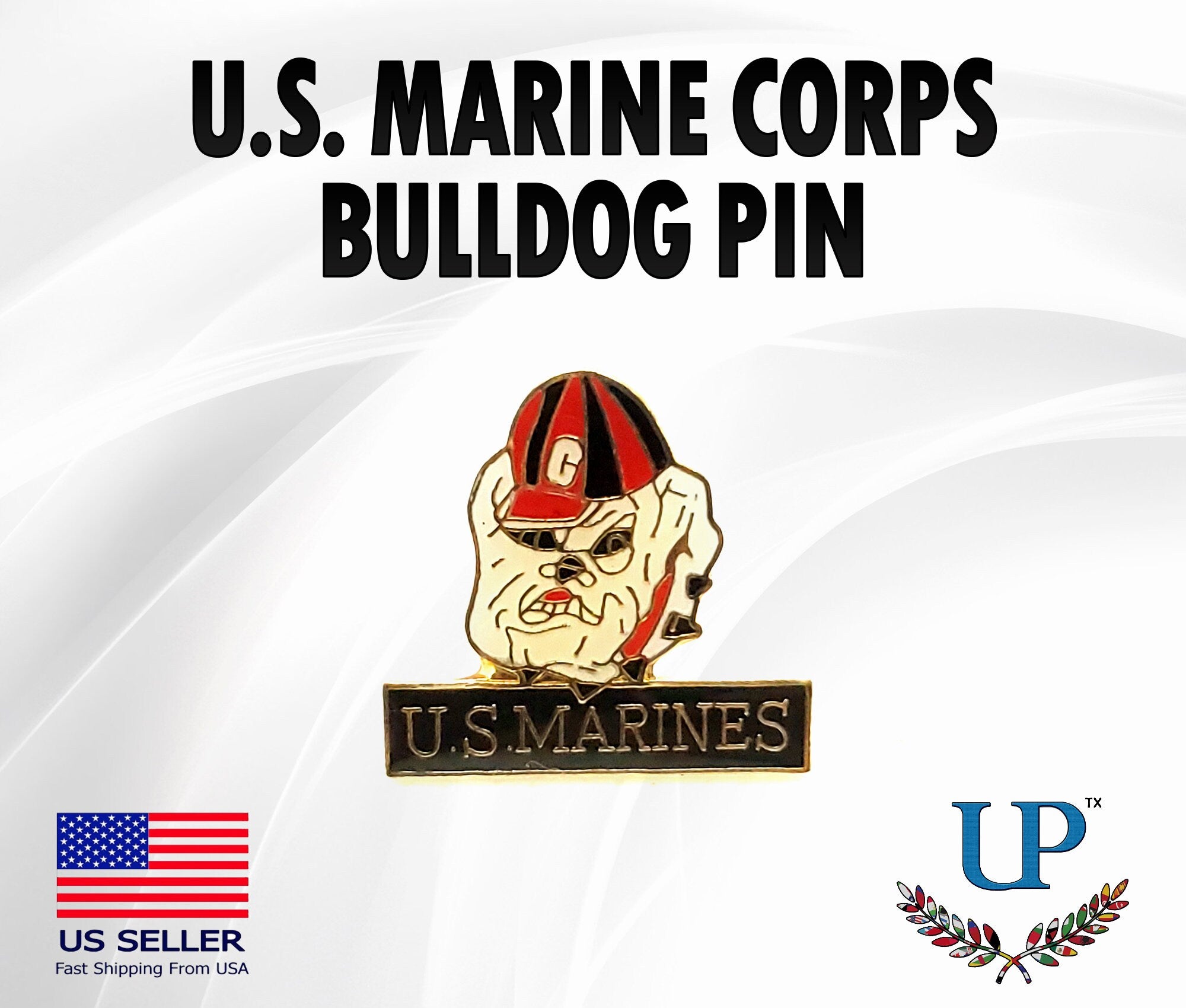 U.S. Marine Corps Bulldog Lapel Pin, U.S. Marines Bulldog Lapel Pin, U.S. Marine lapel pins for man and woman, USMC lapel pins, marine pins