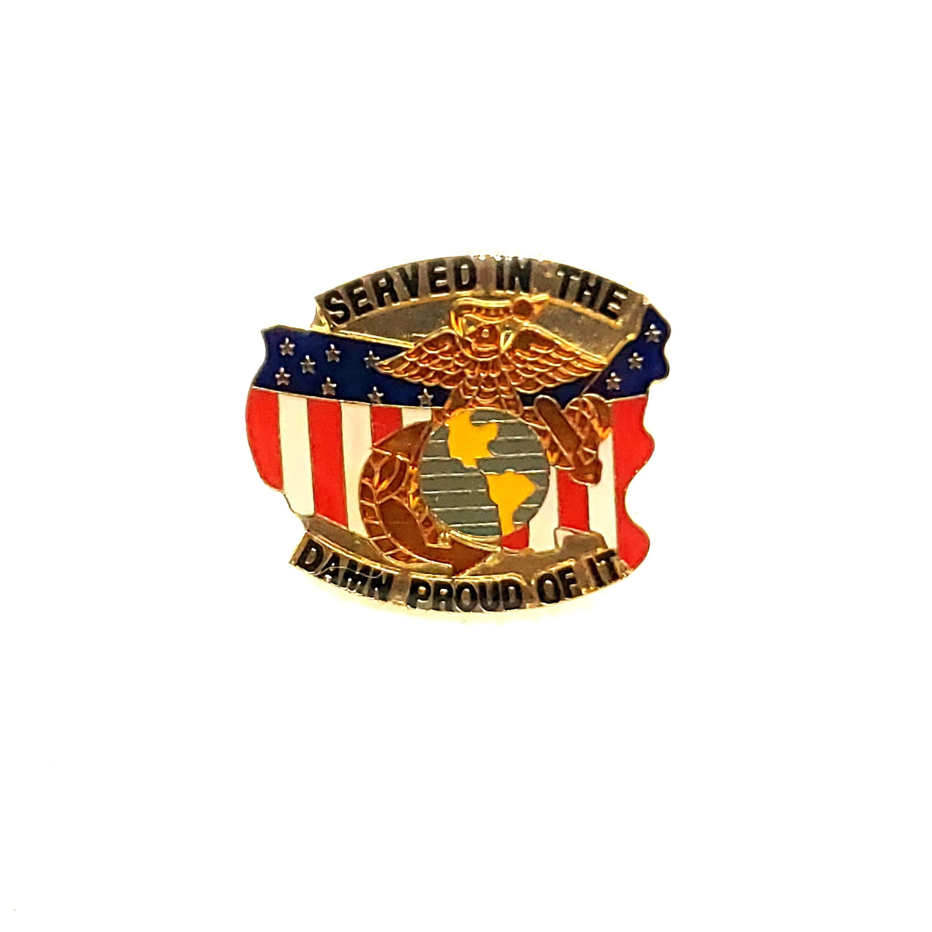 U.S. Marine Corps Proud Lapel Pin, Served in the U.S. Marines Lapel Pin, U.S. Marines Proud lapel pins for man and woman, USMC lapel pins