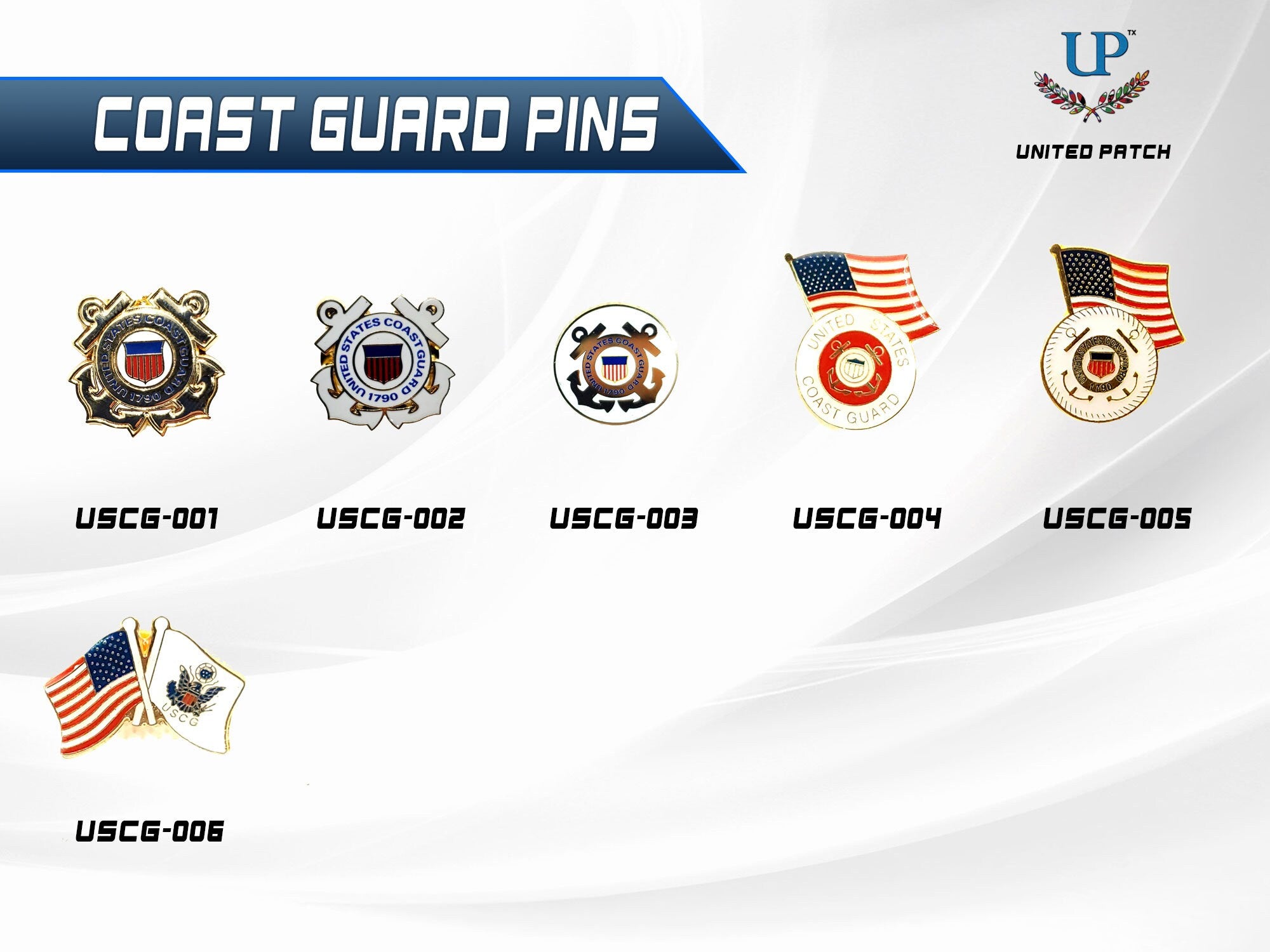 U.S. Coast Guard & U.S. Flag Lapel Pin, U.S. Coast Guard and U.S. Flag Lapel Pin, U.S. Coast Guard lapel pins for man and woman, coastie pin