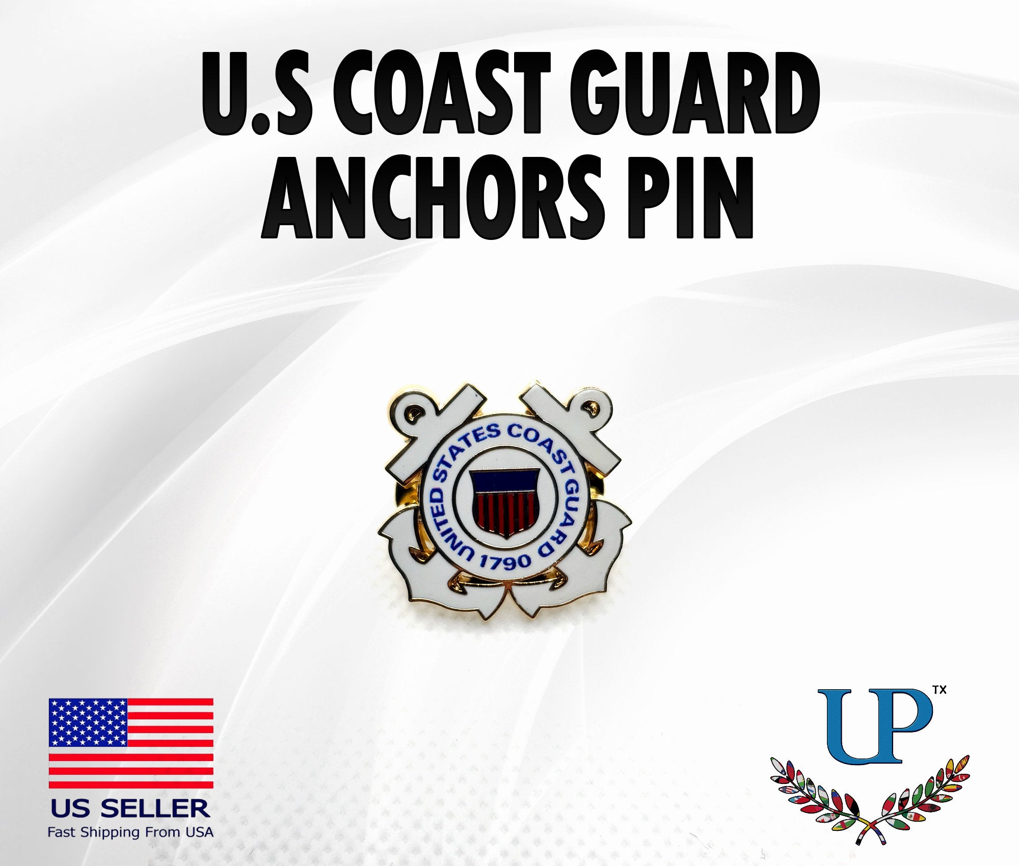 U.S. Coast Guard Anchor Lapel Pin, U.S. Coast Guard Logo Lapel Pin, US Coast Guard lapel pin for man and woman, USCG lapel pins, Coastie pin