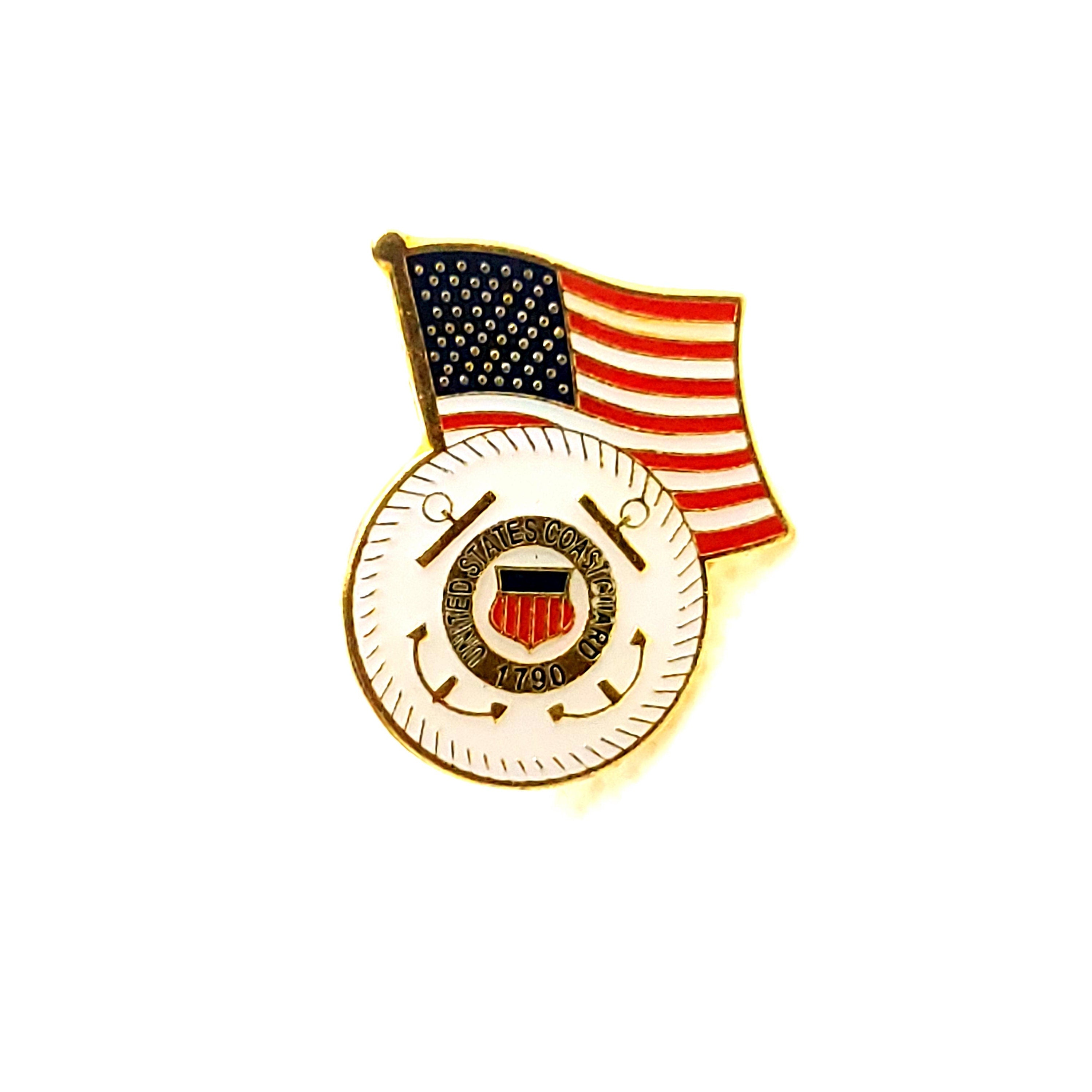 U.S. Coast Guard Seal & U.S. Flag Lapel Pin, U.S. Coast Guard Logo and U.S. Flag Lapel Pin, U.S. Coast Guard lapel pins for man and woman