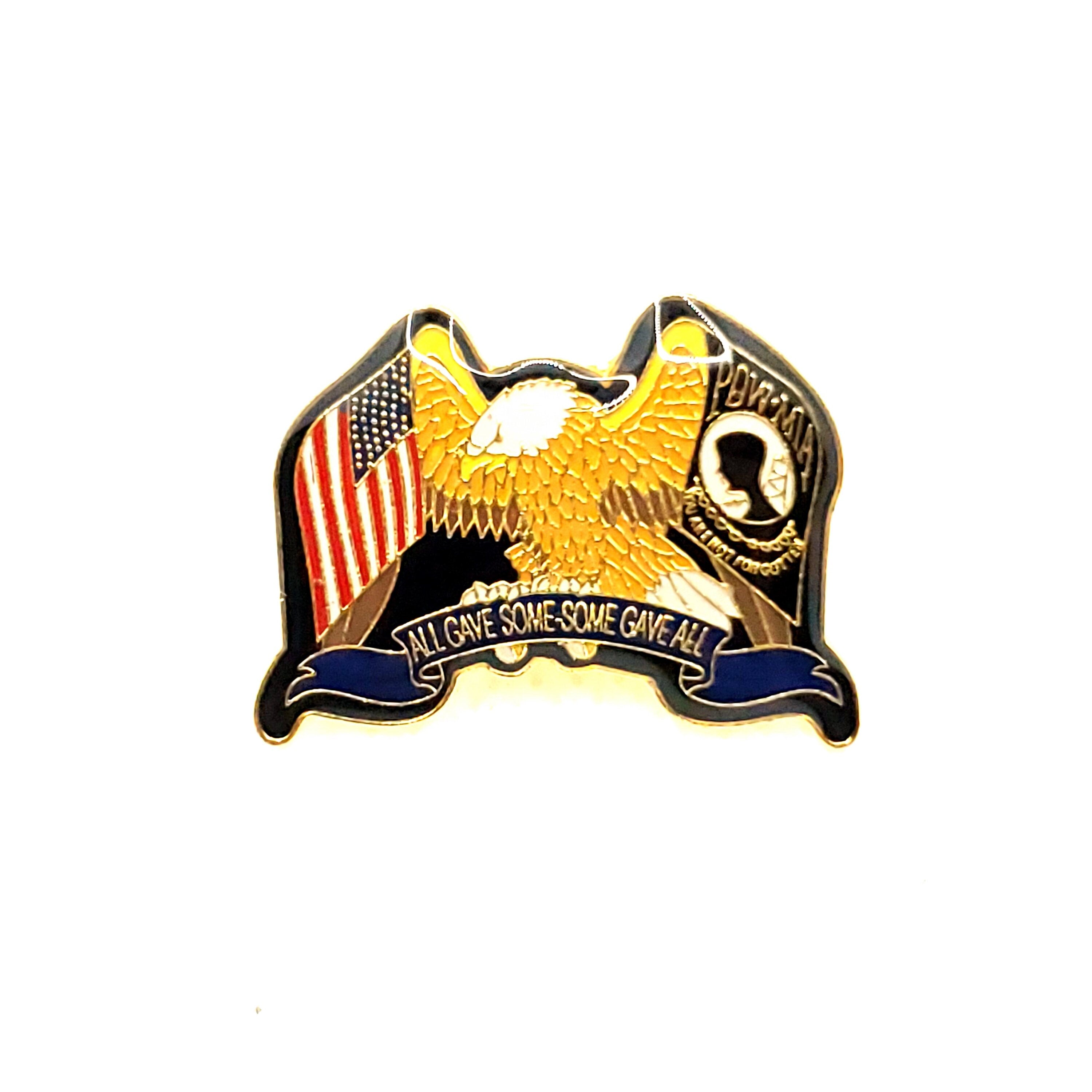 POW MIA & U.S. Flag Lapel Pin, Prisoner of War Lapel Pin, Bring Them Home or Send Us Back Lapel Pins, You&#39;re Not Forgotten Lapel Pins