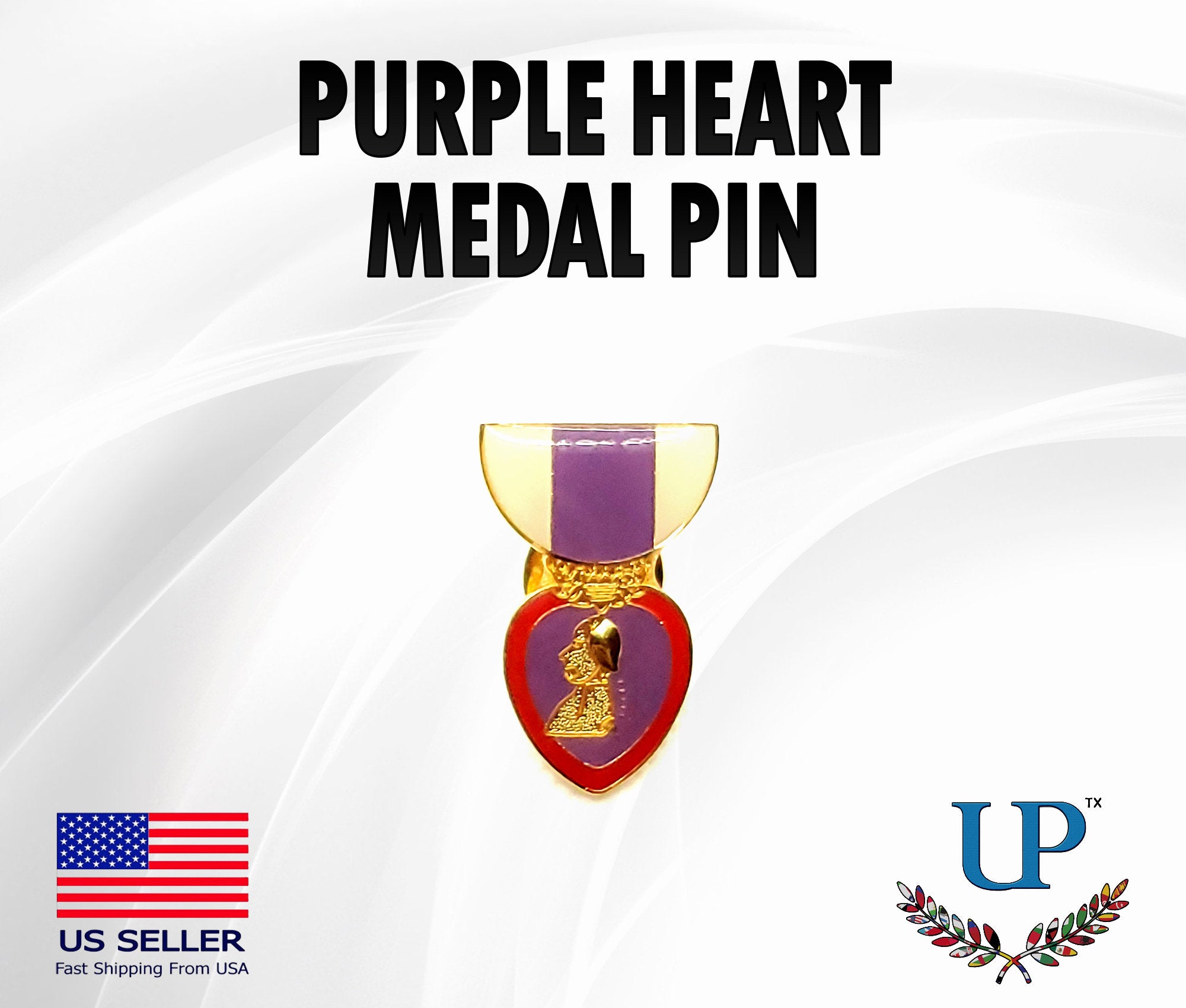 Purple Heart Medal Lapel Pin, Wounded Veteran Lapel Pin, Killed in Action Lapel Pins, Wounded Warrior Lapel Pins, Purple Heart Medal Pins