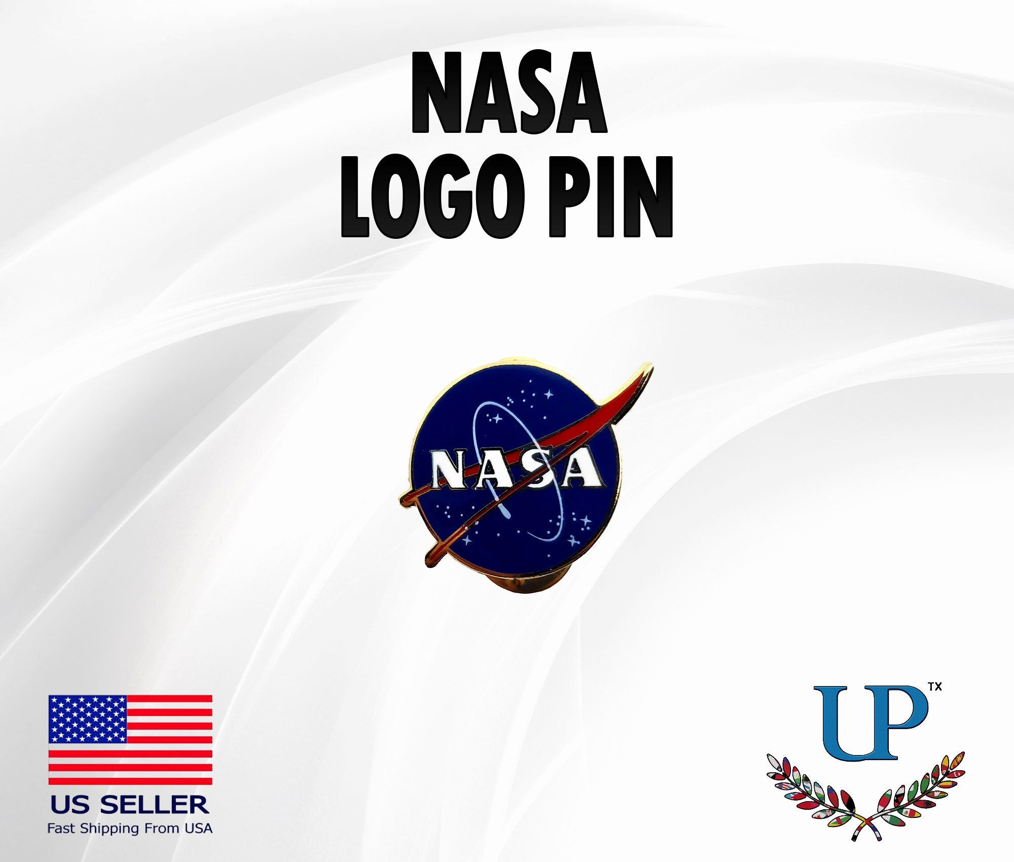 NASA Logo Lapel Pin, The National Aeronautics and Space Administration Lapel Pin, NASA Lapel Pins, nasa logo lapel pins, nasa pins, space