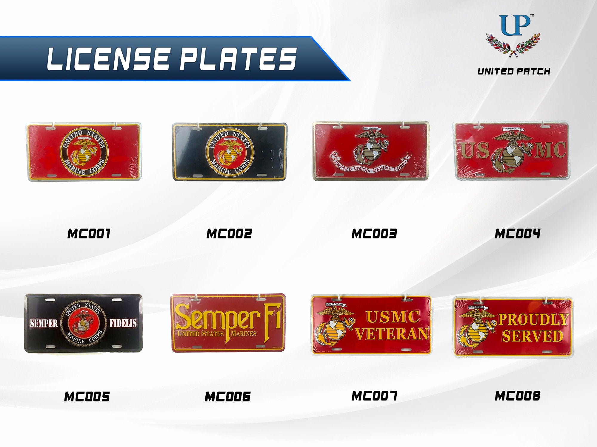 U.S. Marine Corps Seal License Plate, 6&#39;&#39;x12&#39;&#39; U.S. Marine Corps License Plate, USMC License Plate, United States Marine Corps License Plate