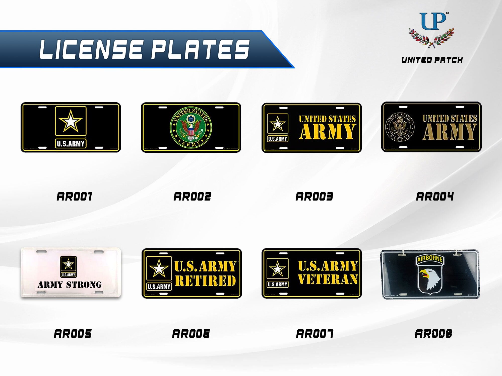 U.S. Army Retired License Plate, 6&#39;&#39;x12&#39;&#39; U.S. Army Retired License Plate, United States Army Retired License Plate, US Army Retired Plates