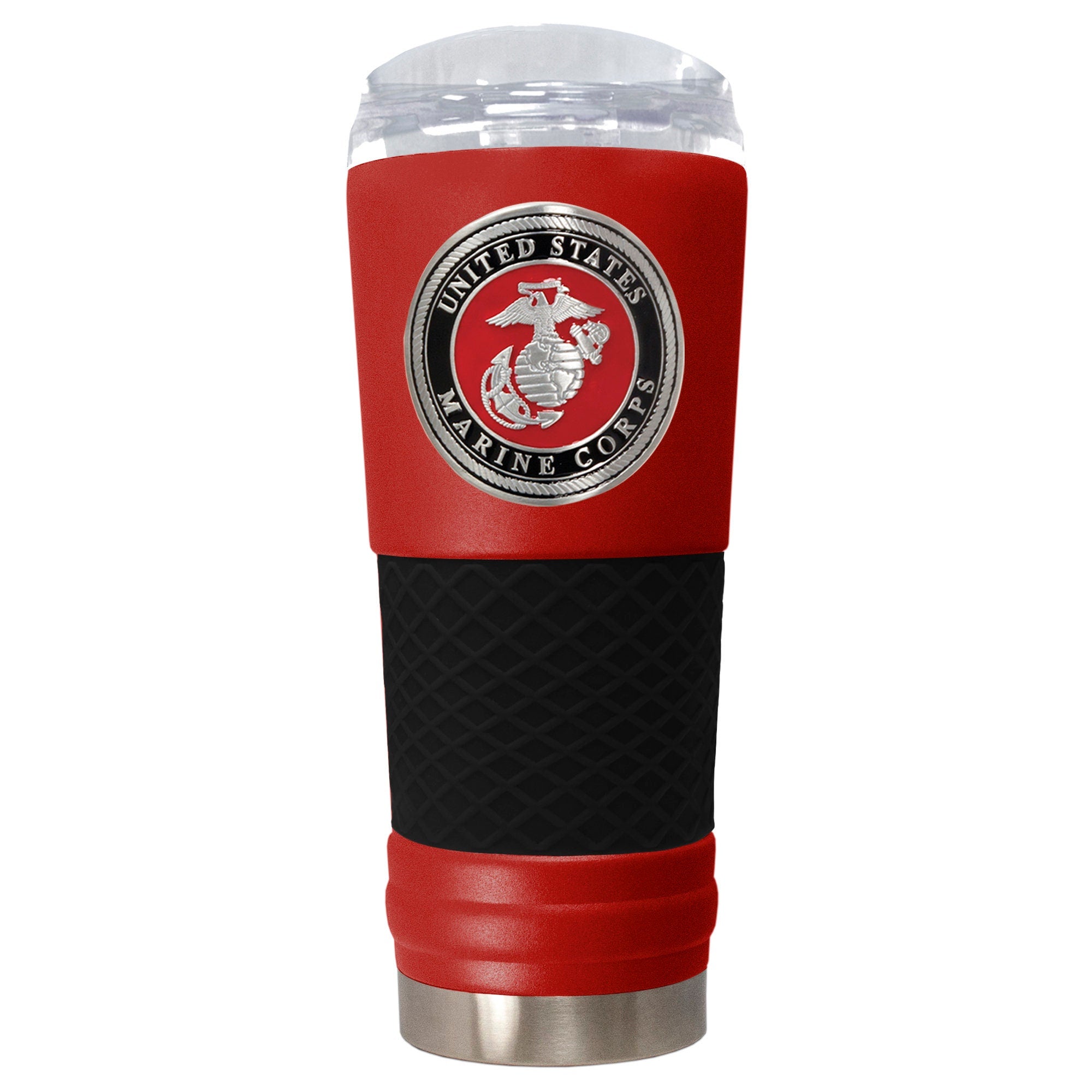 Officially Licensed U.S. Marine Corps 24 oz. Stainless Steel DRAFT Tumbler, USMC Travel Mug, Military Appreciation, Graduation, Veteran Gift