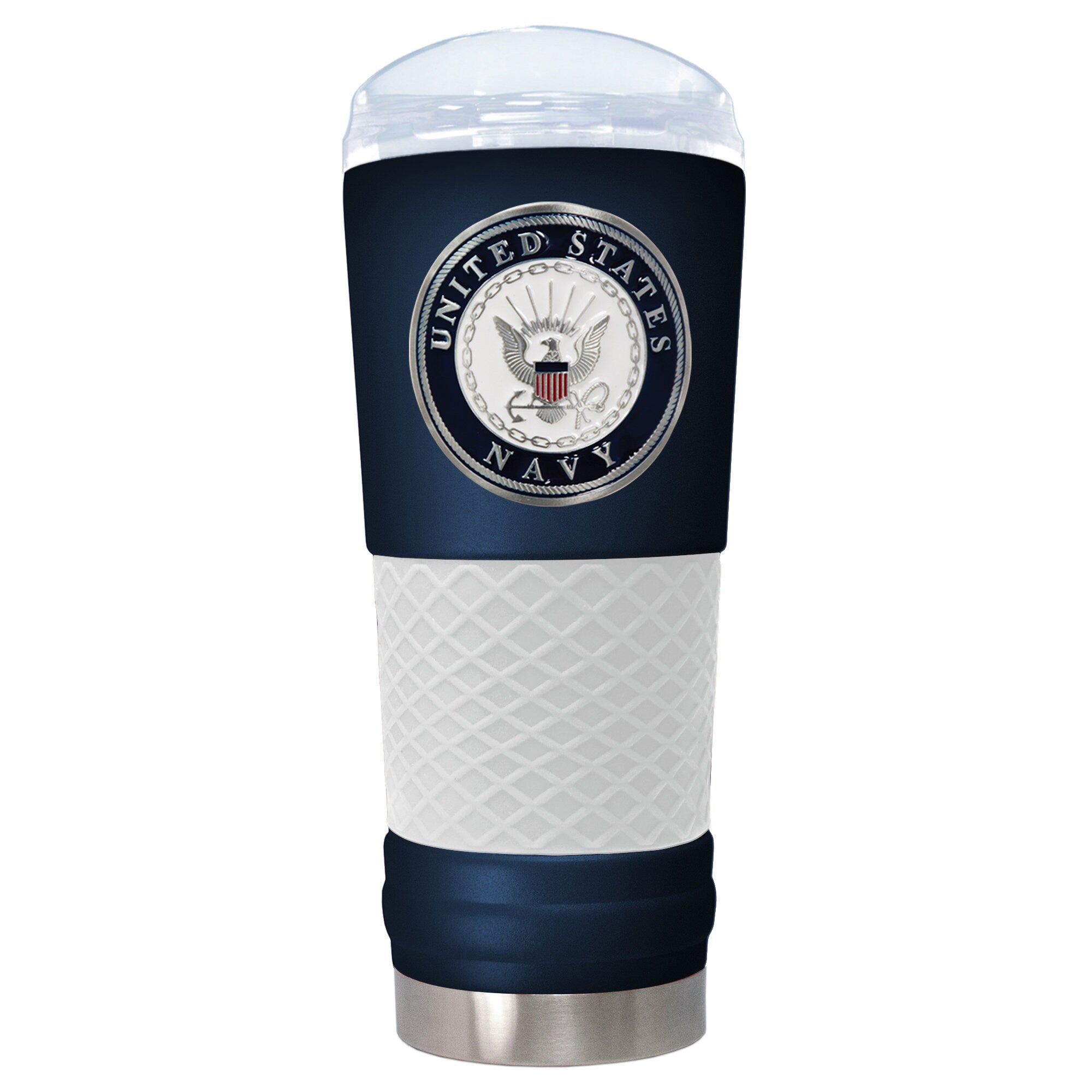 Officially Licensed U.S. NAVY 24 oz. Stainless Steel DRAFT Tumbler, USN Travel Mug, Military Appreciation, Graduation, Navy Veteran Gift