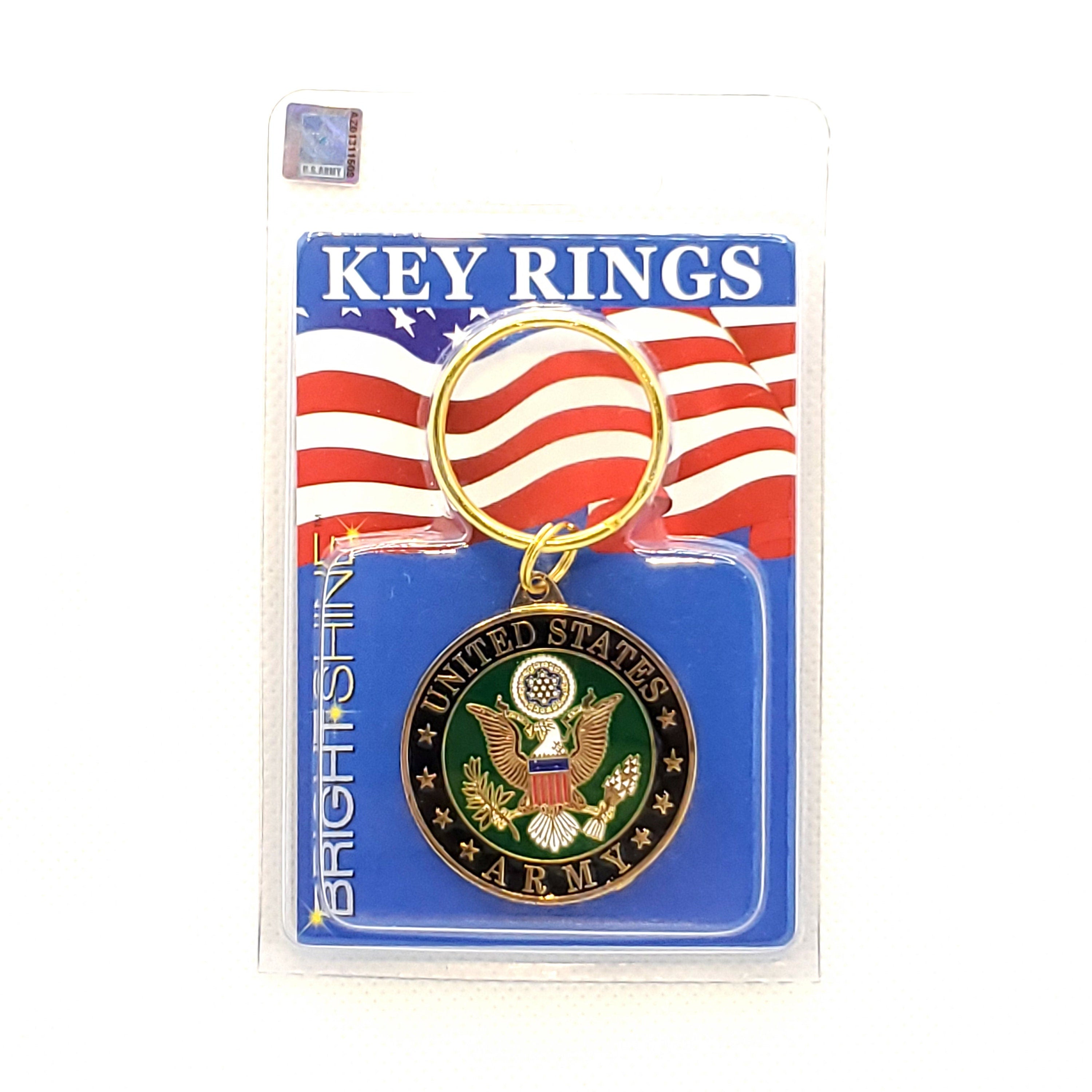 U.S. Army Seal Keychain, Army Keyring, US Army Heavy Weight Keyring, HW Keychain, US Army Old Logo Key Rings, Bright Shine Army Keyring