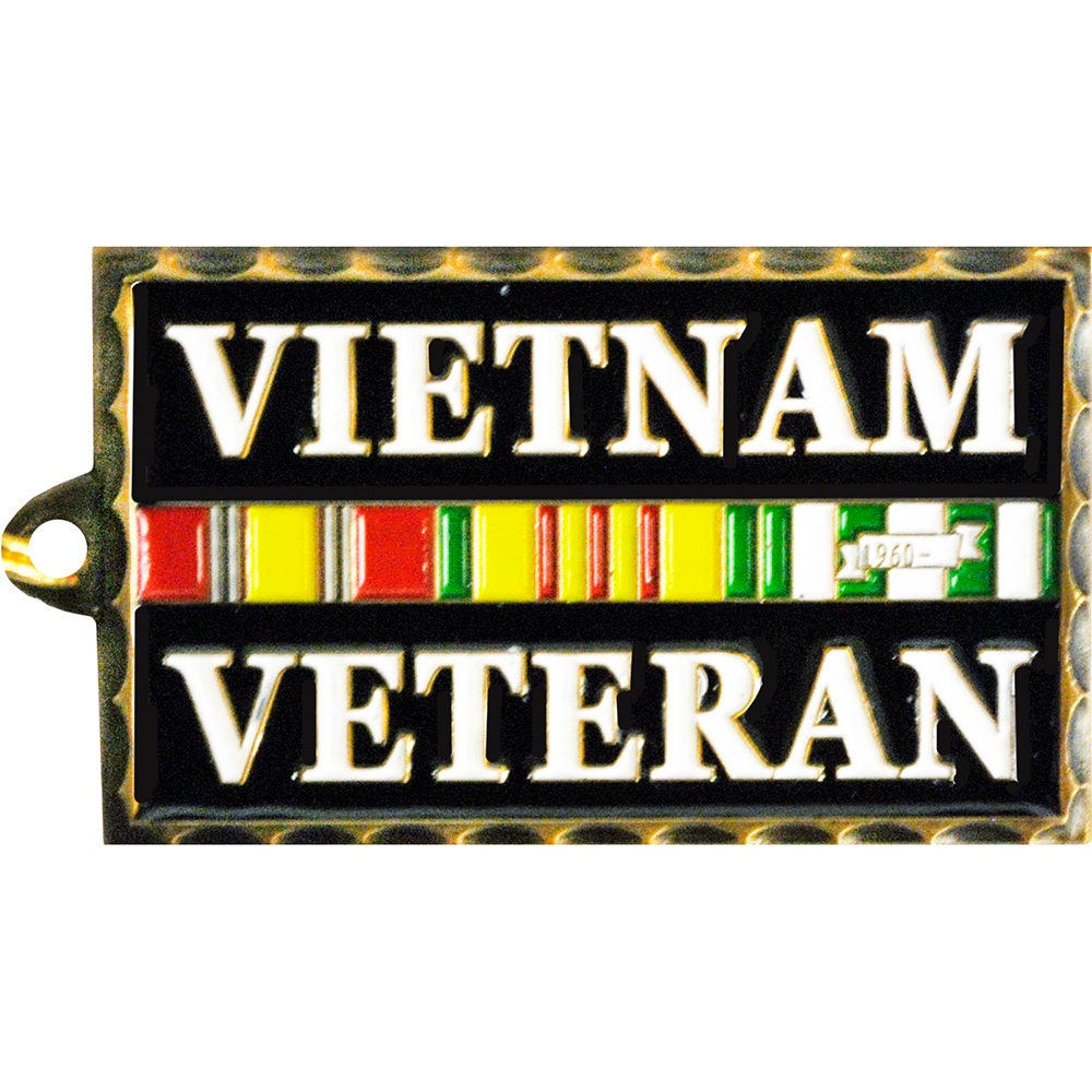 VIETNAM VETERAN Keychain, Vietnam Veteran Keyring, Vietnam Era Vet Heavy Weight Keyring, Bright Shine Vietnam Veteran Keychain, Vet Keyring