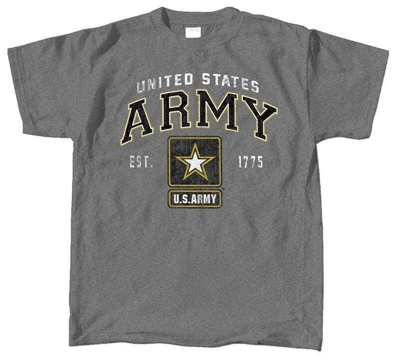 U.S. Army Vintage T-Shirt, Athletic Gray US Army Star Est. 1775 T-Shirt, US Army &#39;Distressed Logo&#39; Patriotic T-Shirt, Sport Workout T-Shirt