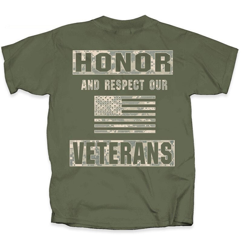 Honor and Respect Our Veterans T-Shirt, U.S. Military Veteran T-Shirt, Patriotic Veteran T-Shirt, US Flag Military T-Shirt, Veteran T-shirt