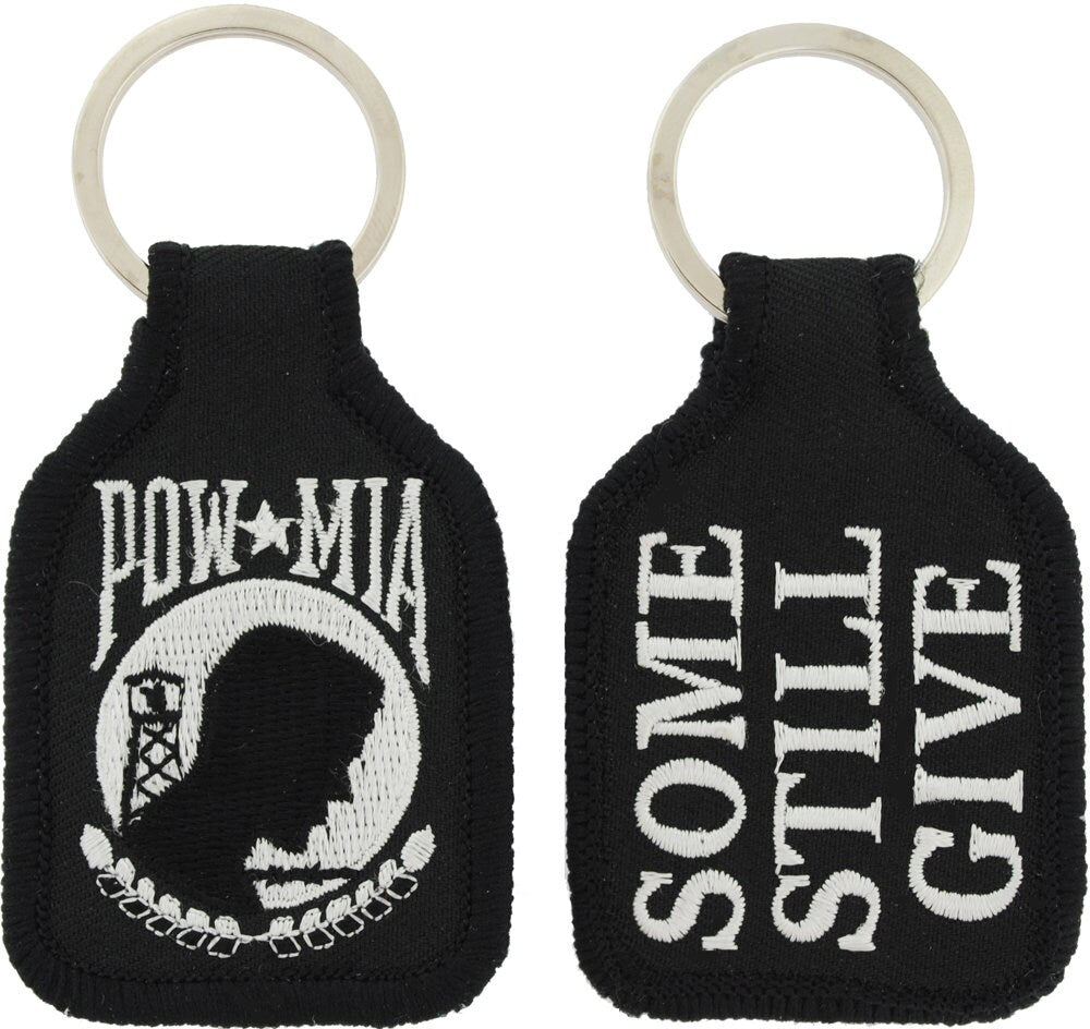 Embroidered POW MIA Keychain, Prisoner of War, Missed in Action key ring, Pow Mia Fabric key ring, Short Pow Mia keychain, Some Still Give