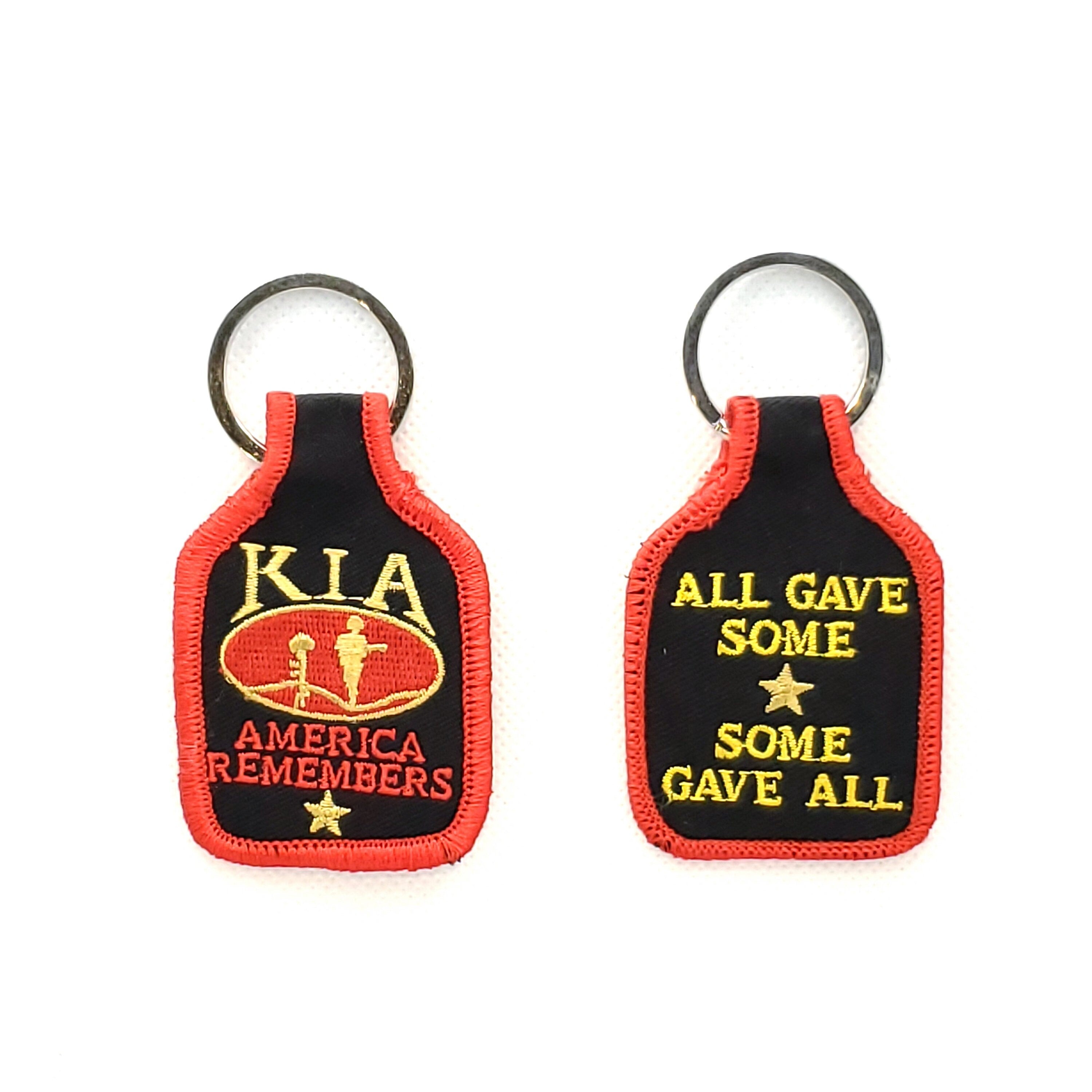 Embroidered Killed In Action Keychain, KIA Keyring, Killed In Action Fabric Keyring, America Remembers, All Gave Some, Some Gave All Keyring