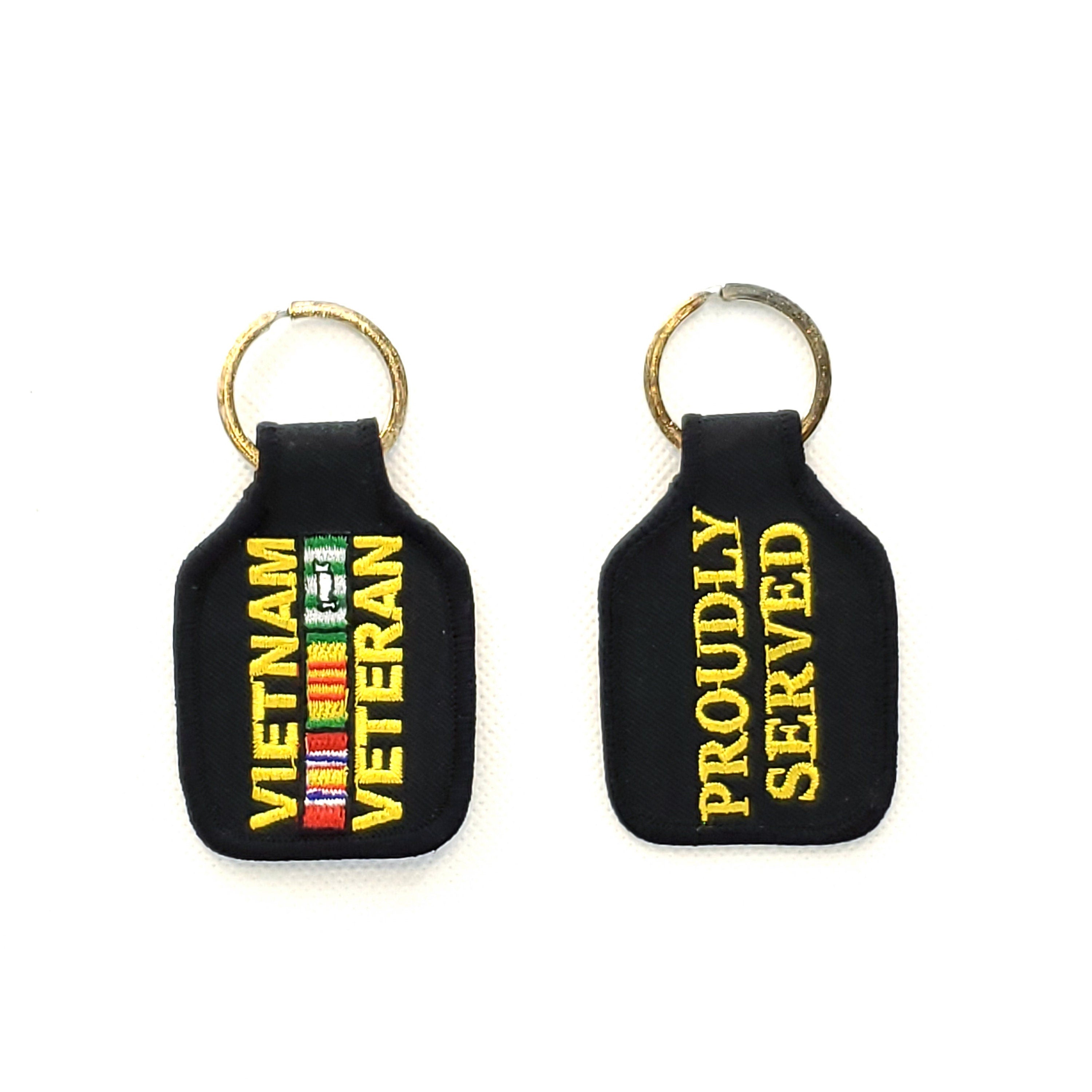 Embroidered VIETNAM VETERAN Keychain, Vietnam Veteran Keyring, Vietnam Era Vet Fabric Keyring, Short Vietnam Veteran Keychain, Vet Keyring