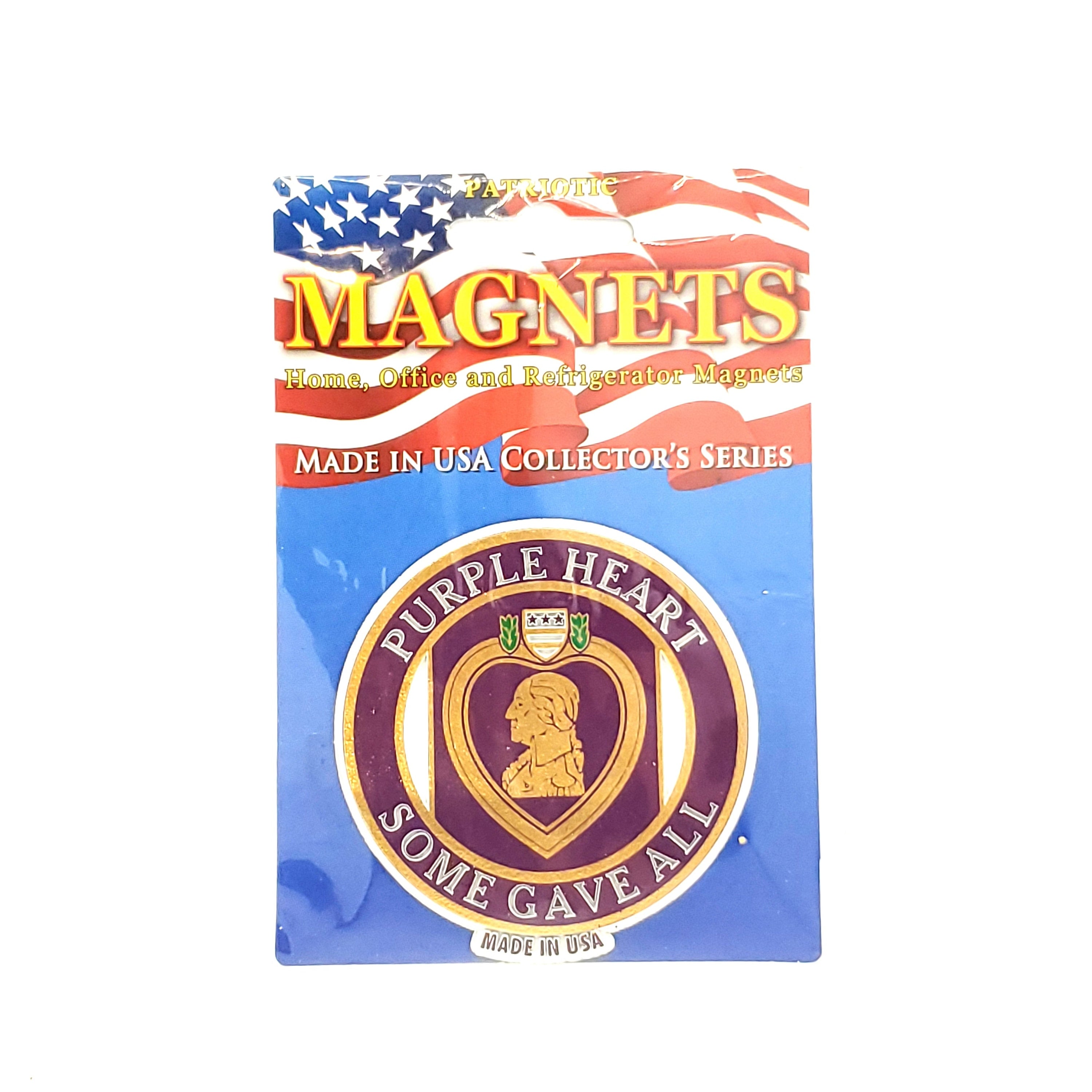 High Quality Purple Heart Rubber Magnet, Combat Veteran Magnet for Refrigerators, Lockers, File Cabinets, Tool Box, Home and Office Use