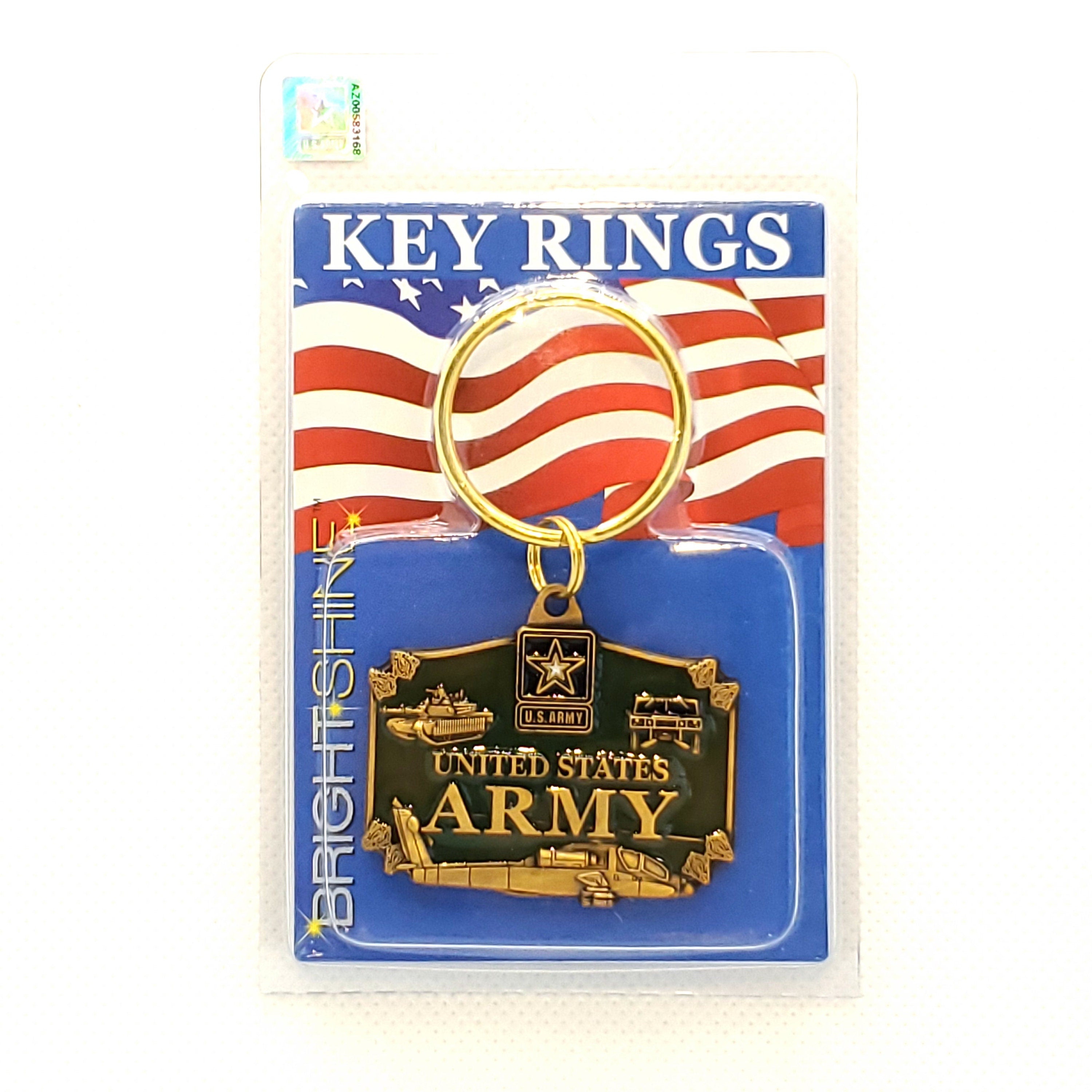 United States Army Keychain, Army Keyring, US Army Heavy Weight Keyring, HW Keychain, US Army New Logo Key Rings, Bright Shine Army Keyring