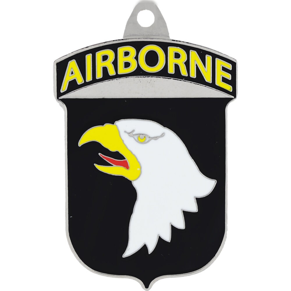 U.S. Army 101st Airborne Division Keychain, Screaming Eagle Keyring, 101st A/B Heavy Weight Keyring, Bright Shine 101st Airborne Keyring